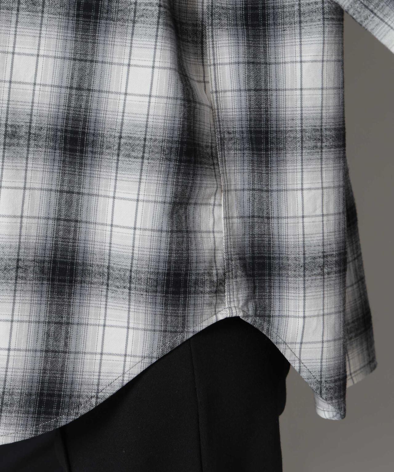 オンブレチェックオーバーネルシャツ