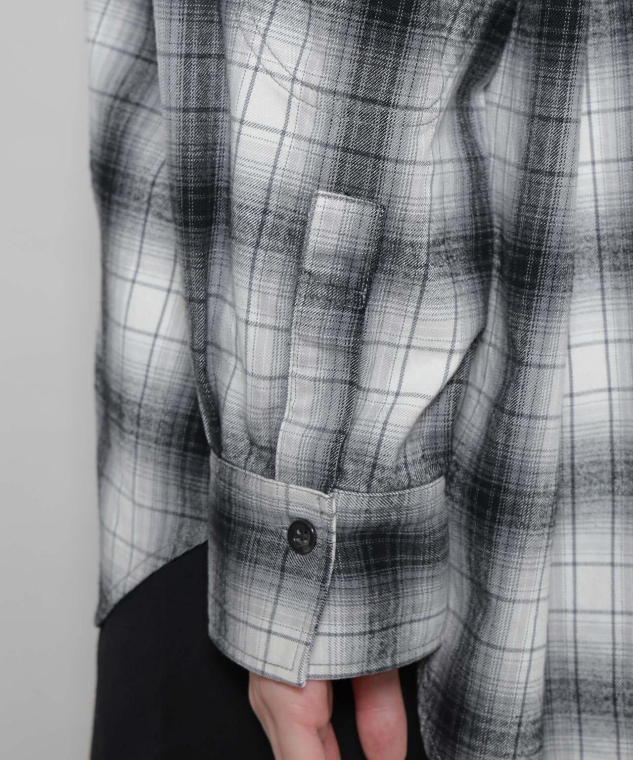 オンブレチェックオーバーネルシャツ