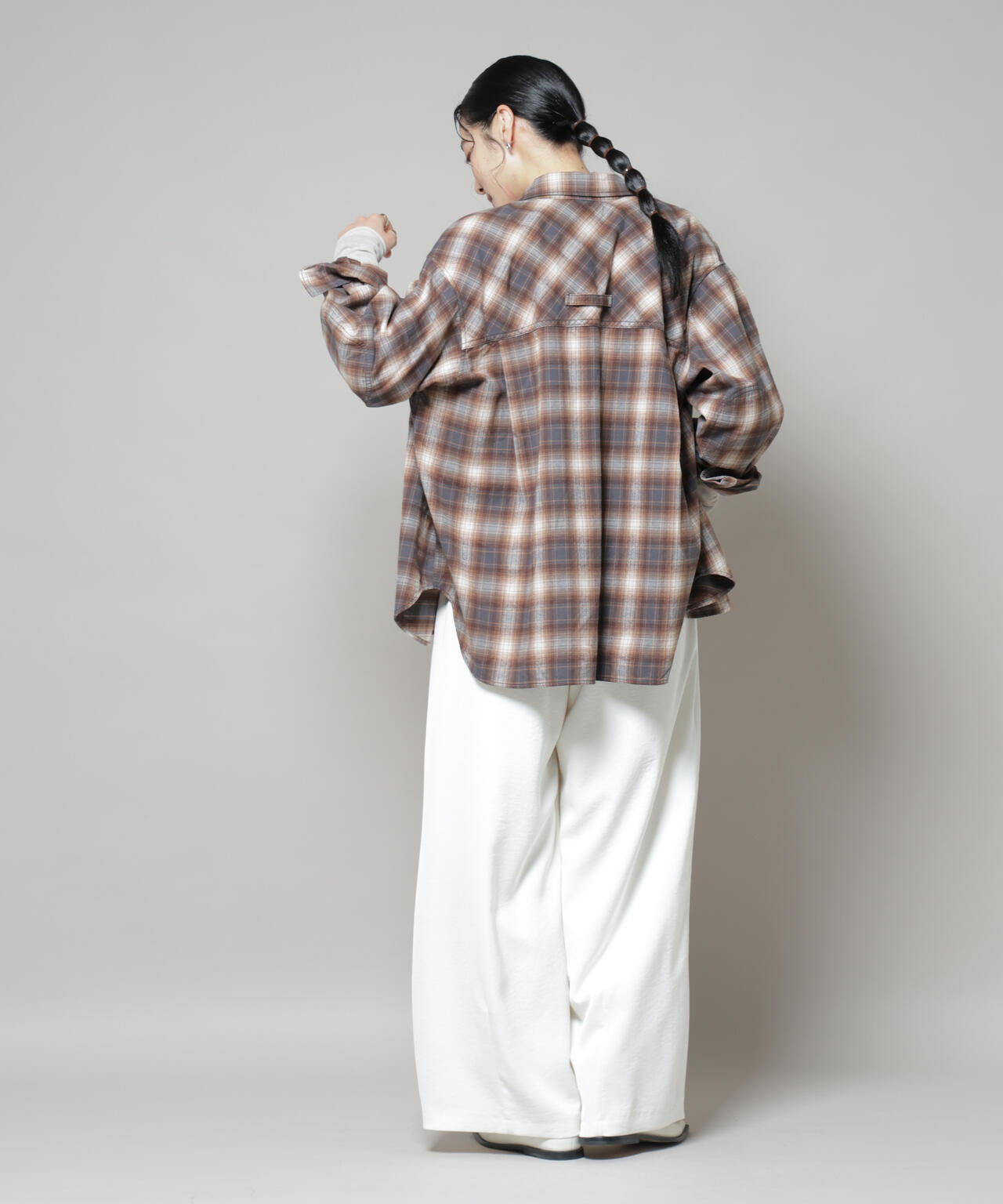 オンブレチェックオーバーネルシャツ | NANO universe（ナノ