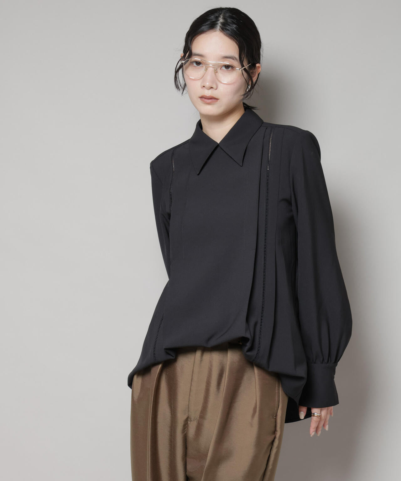 タナゴc Ten c - GARMENT DYED NYLON TACTEL CARGO / カーゴパンツ (ブラック