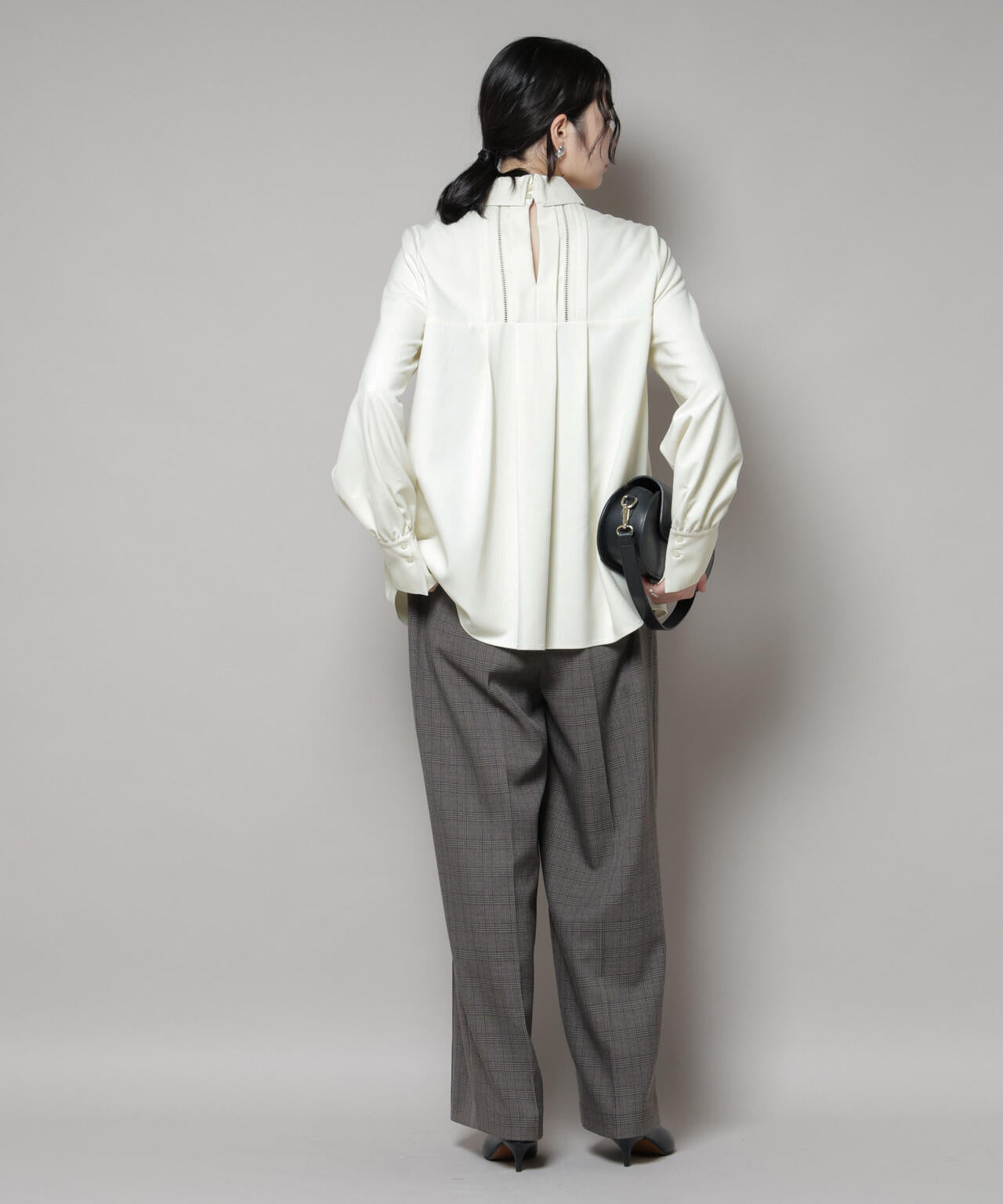 ナノユニバース（NANO universe）/ダブルクロス衿付きハシゴレースブラウス ダブルクロス衿付きハシゴレースブラウス | NANO universe（ナノ