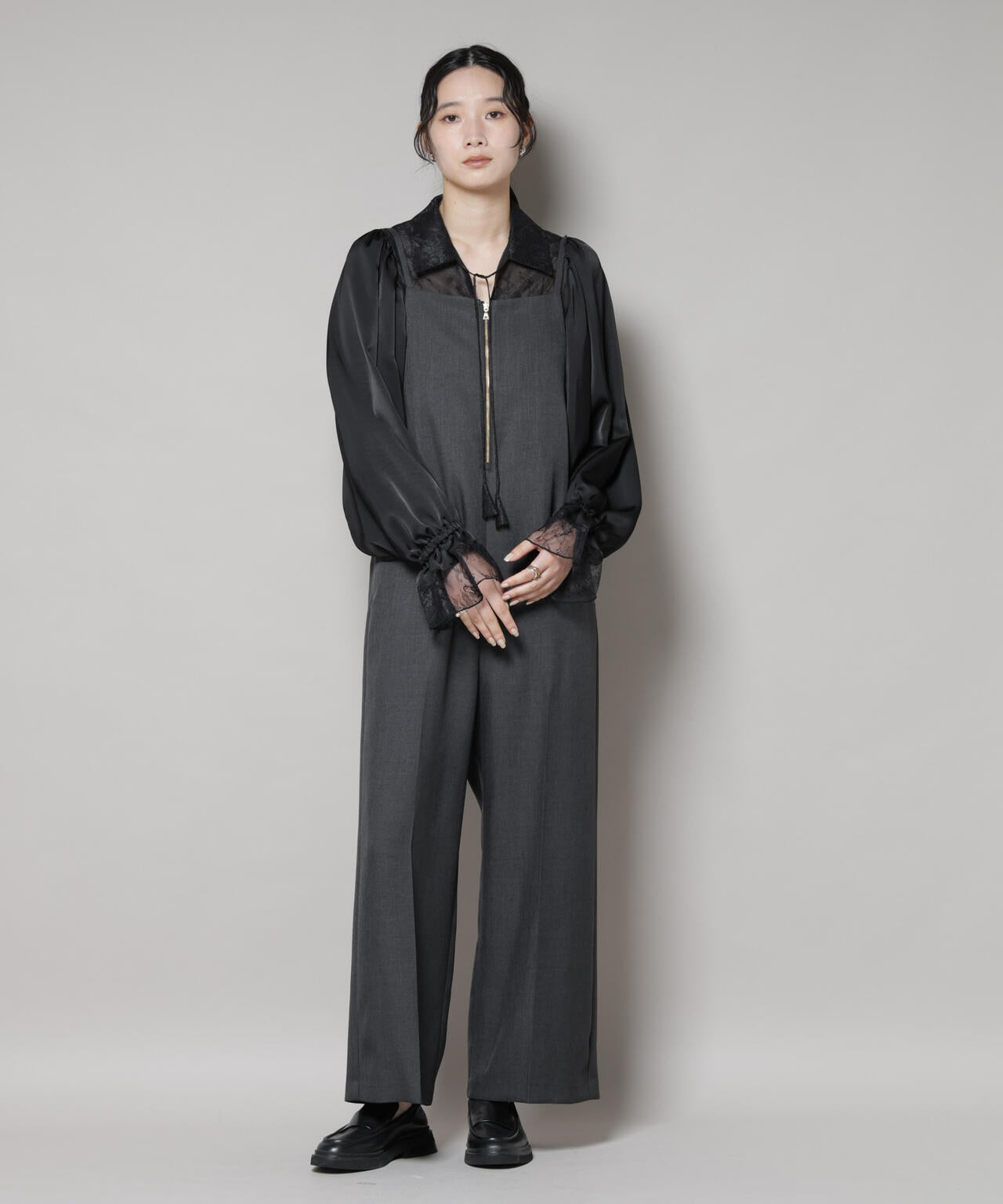 レースコンビギャザーブラウス | NANO universe（ナノ