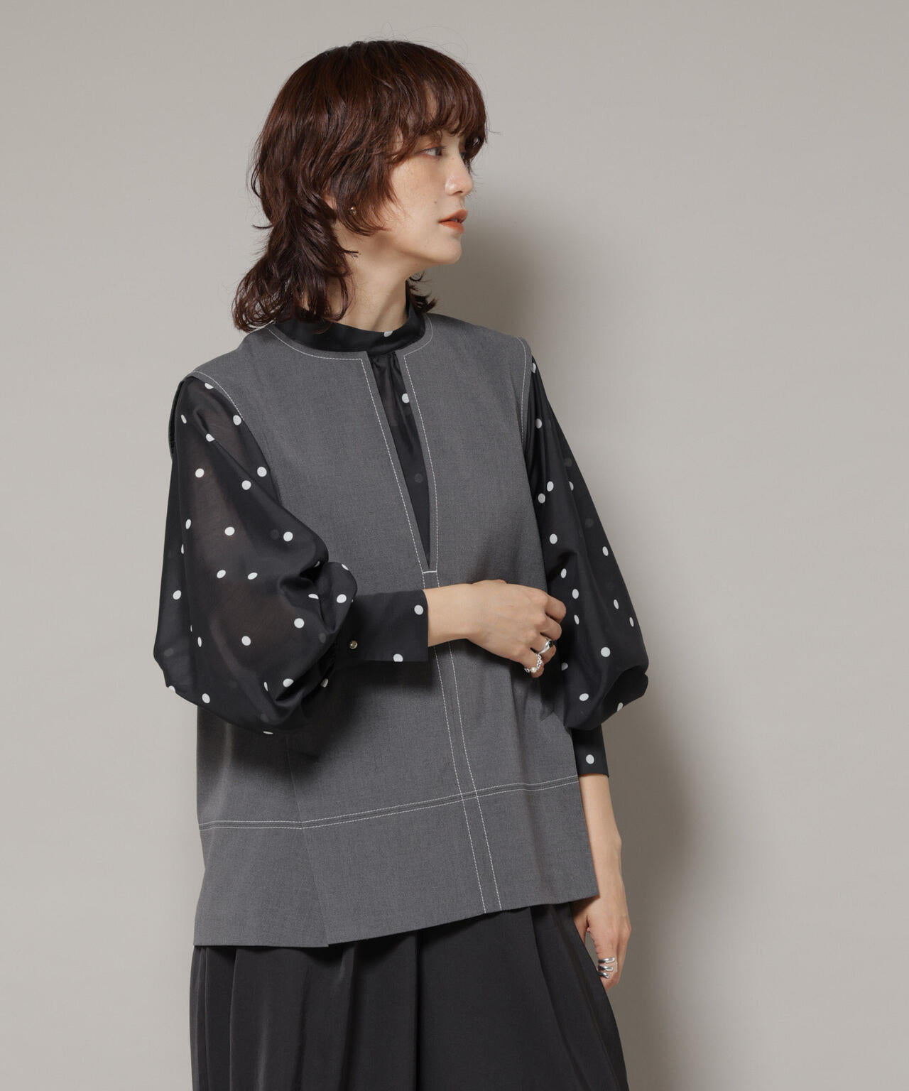 ドライウェザーストレッチバイカラーステッチベスト(セットアップ可)