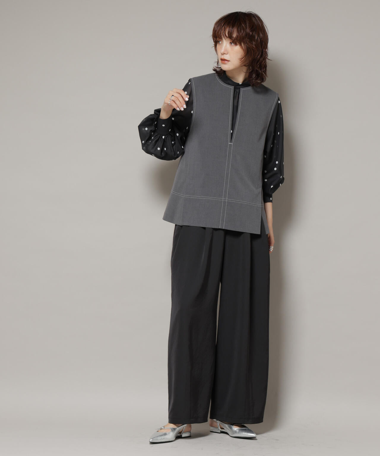 ドライウェザーストレッチバイカラーステッチベスト(セットアップ可)