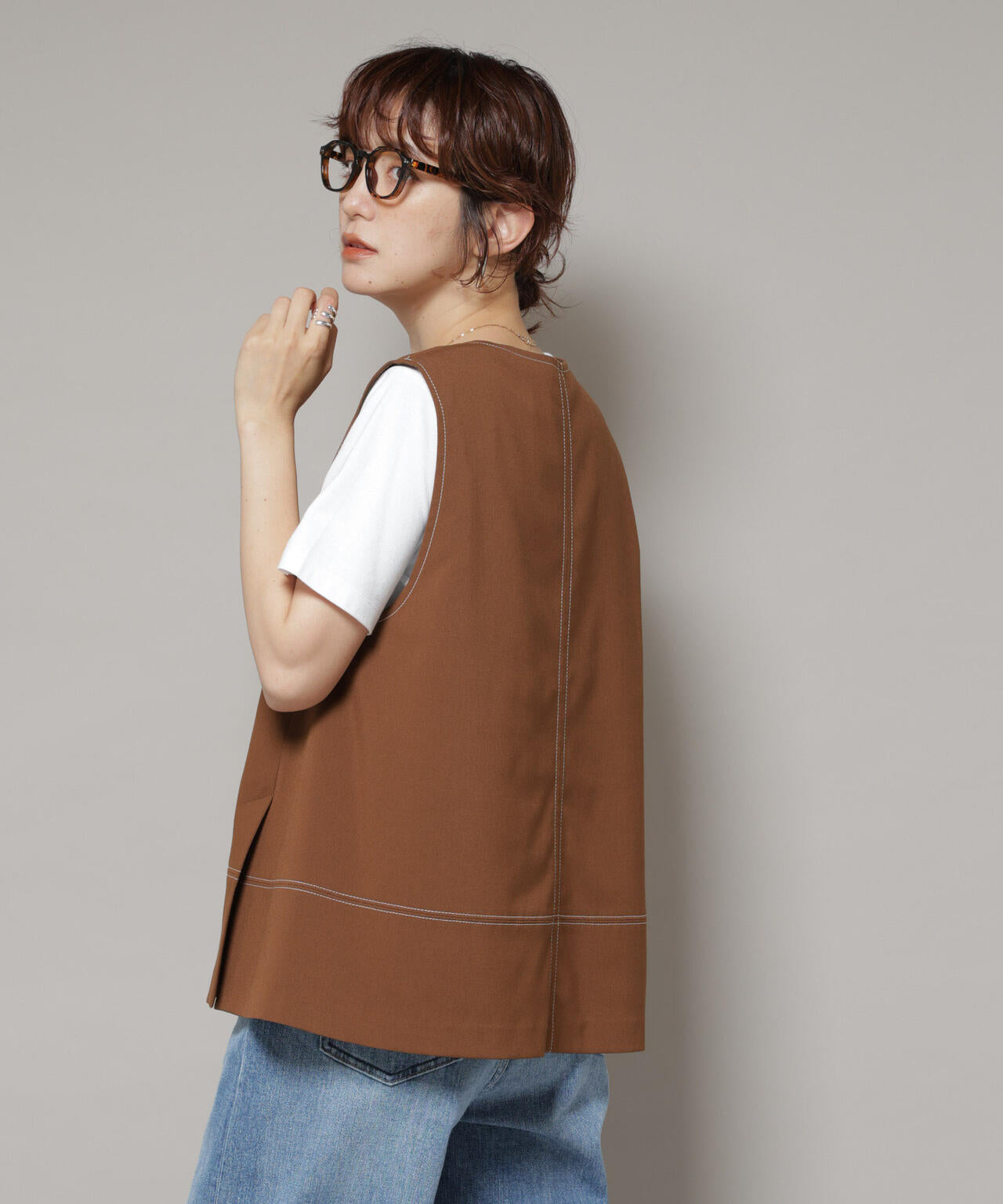 ドライウェザーストレッチバイカラーステッチベスト(セットアップ可)