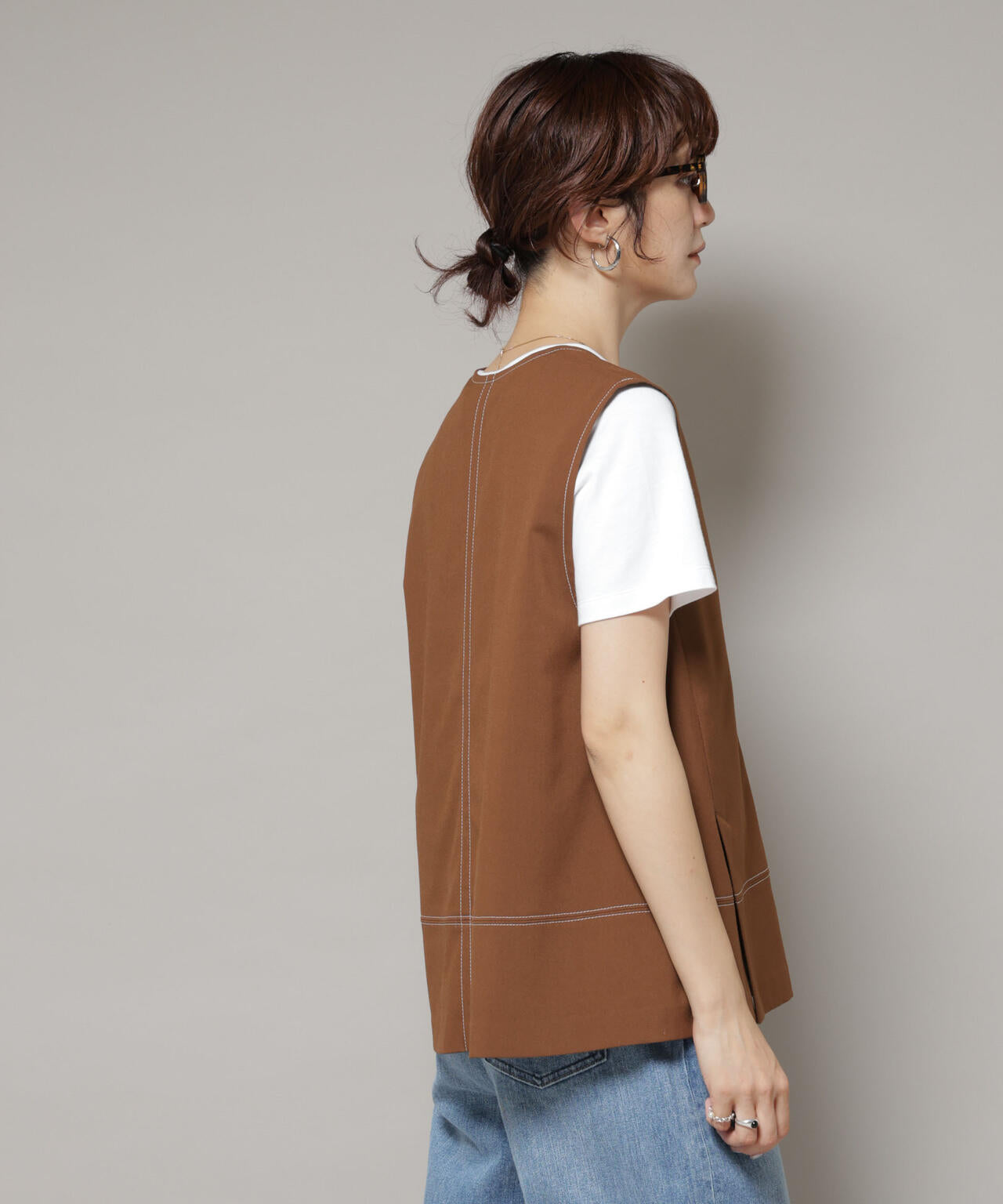 ドライウェザーストレッチバイカラーステッチベスト(セットアップ可)