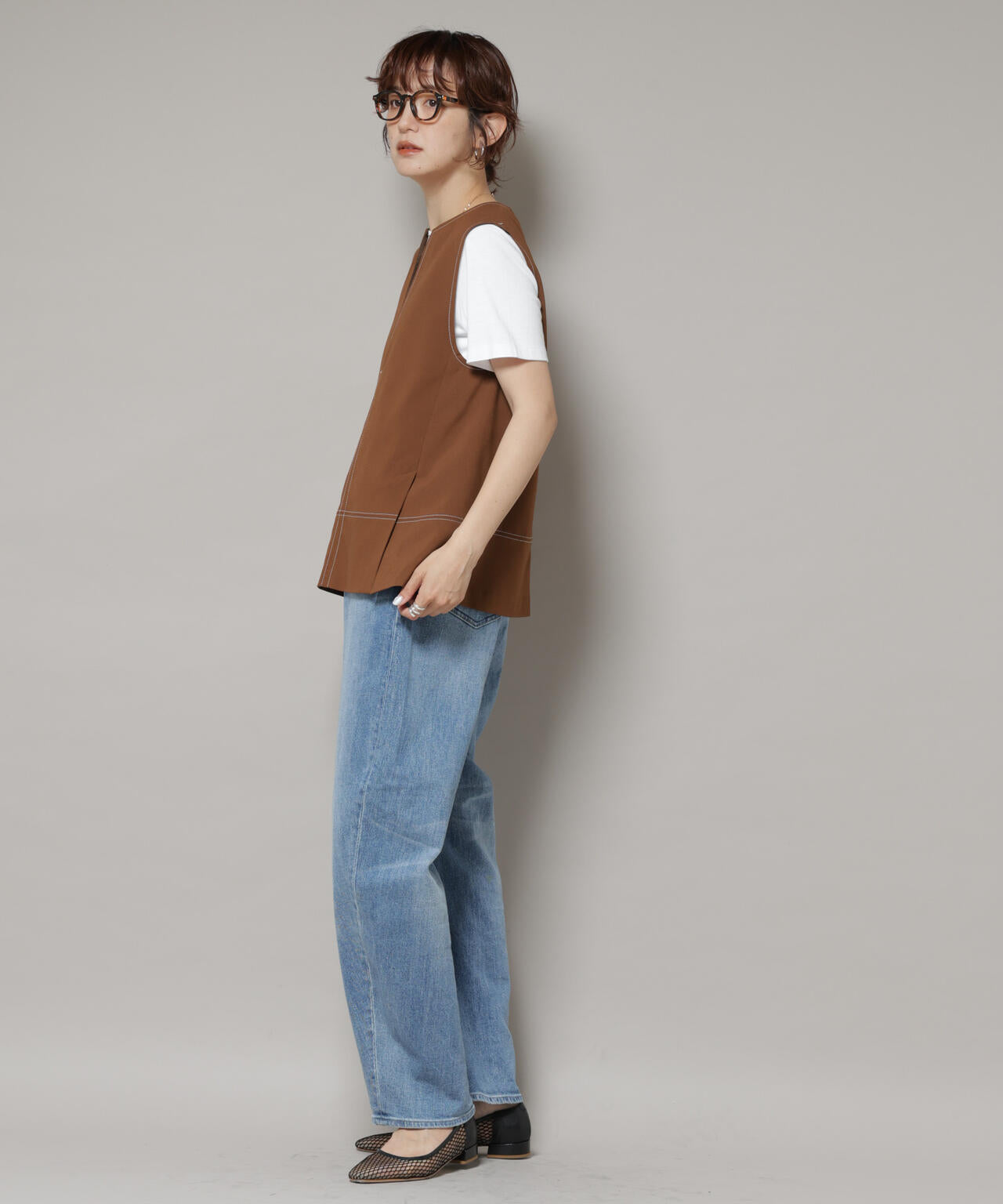 ドライウェザーストレッチバイカラーステッチベスト(セットアップ可)