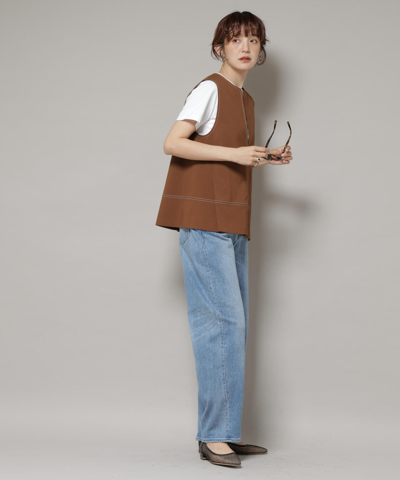 ドライウェザーストレッチバイカラーステッチベスト(セットアップ可)