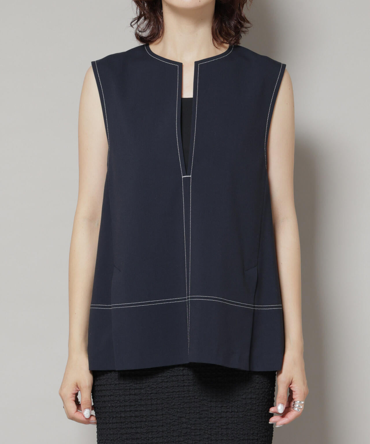 ドライウェザーストレッチバイカラーステッチベスト(セットアップ可)