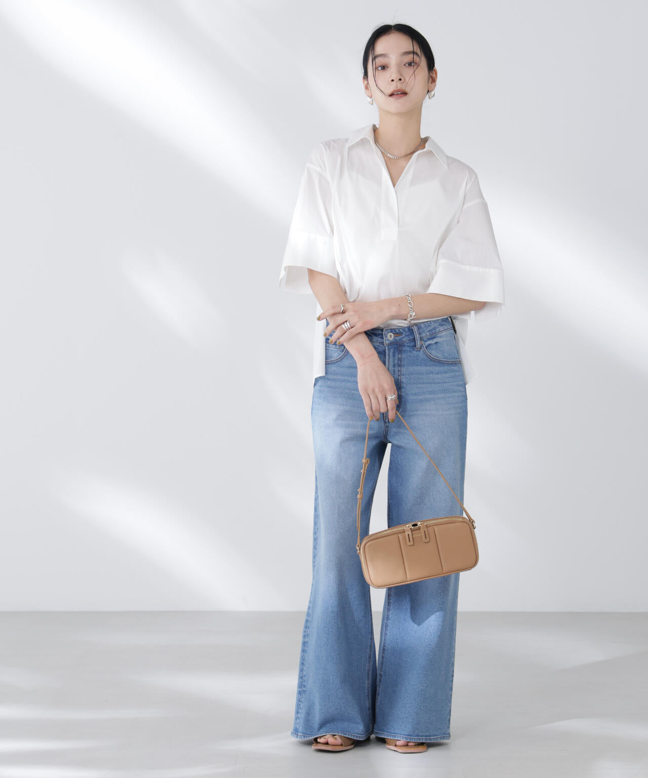 ワイドスリーブスキッパーシャツ