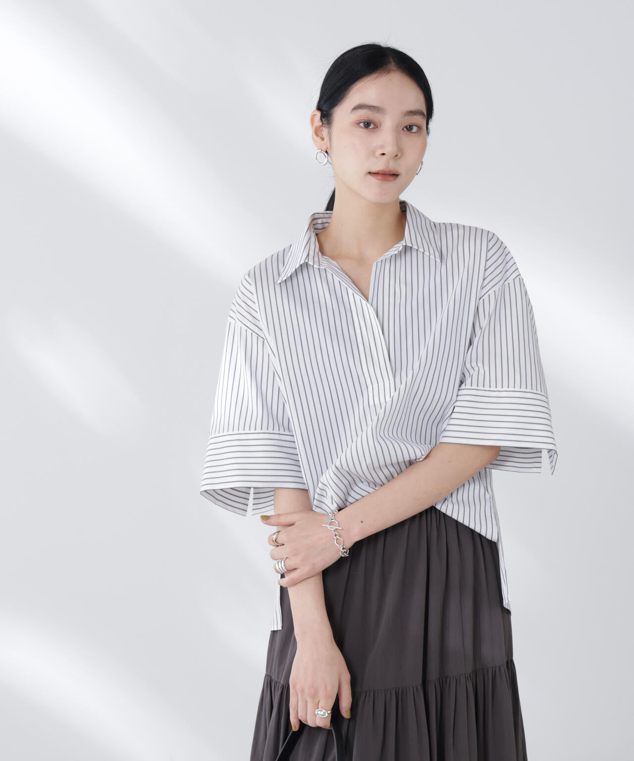 ワイドスリーブスキッパーシャツ