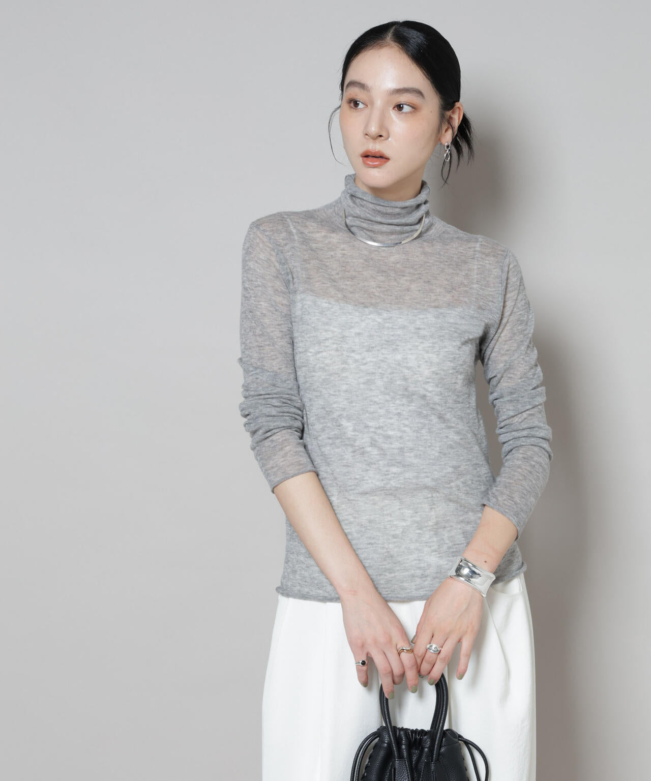 スイビウールタートルネックニットプルオーバー