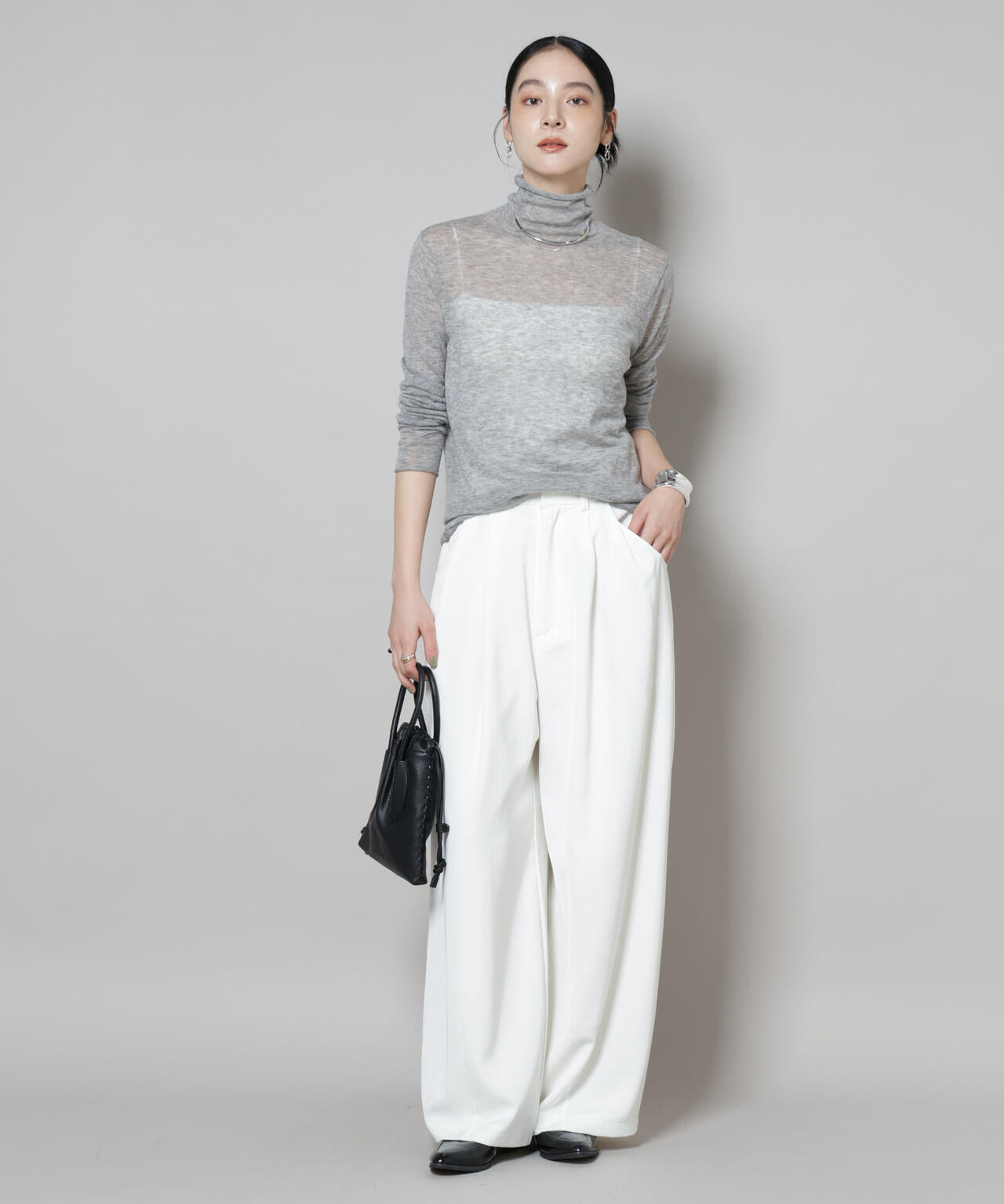 スイビウールタートルネックニットプルオーバー