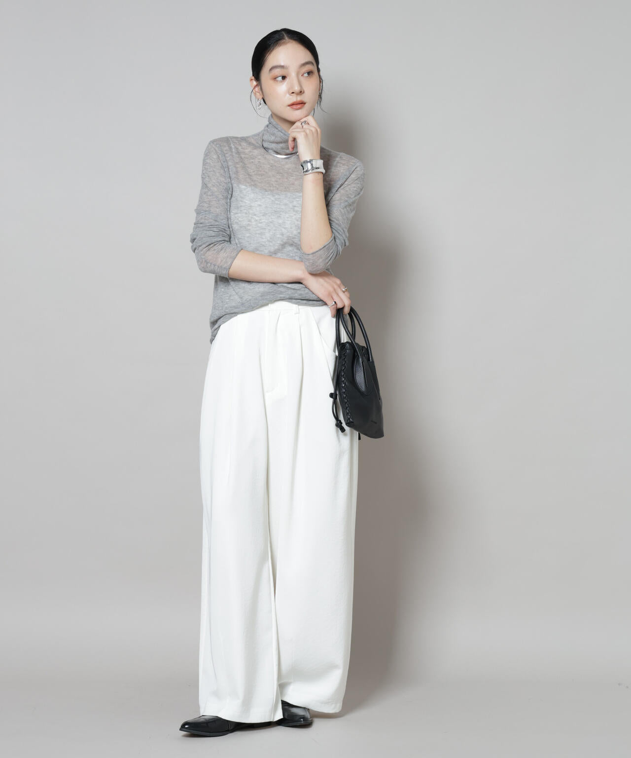 スイビウールタートルネックニットプルオーバー