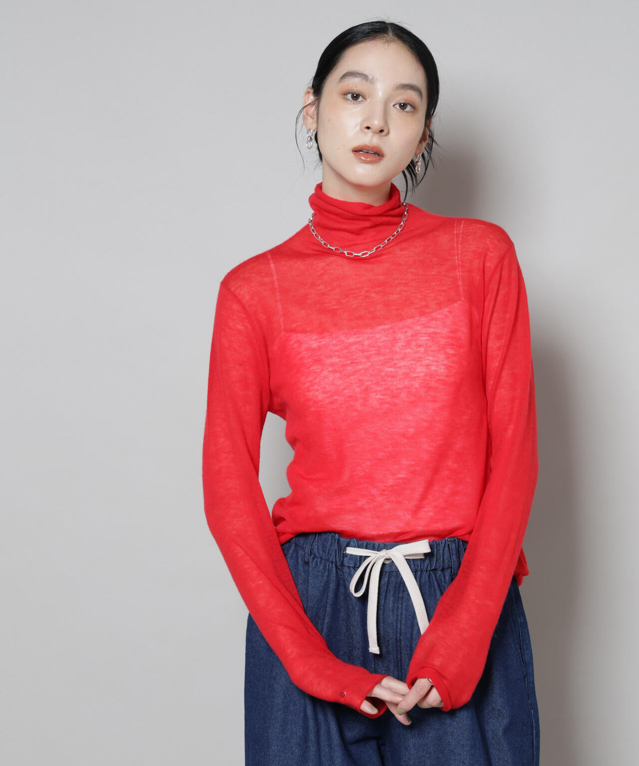 スイビウールタートルネックニットプルオーバー