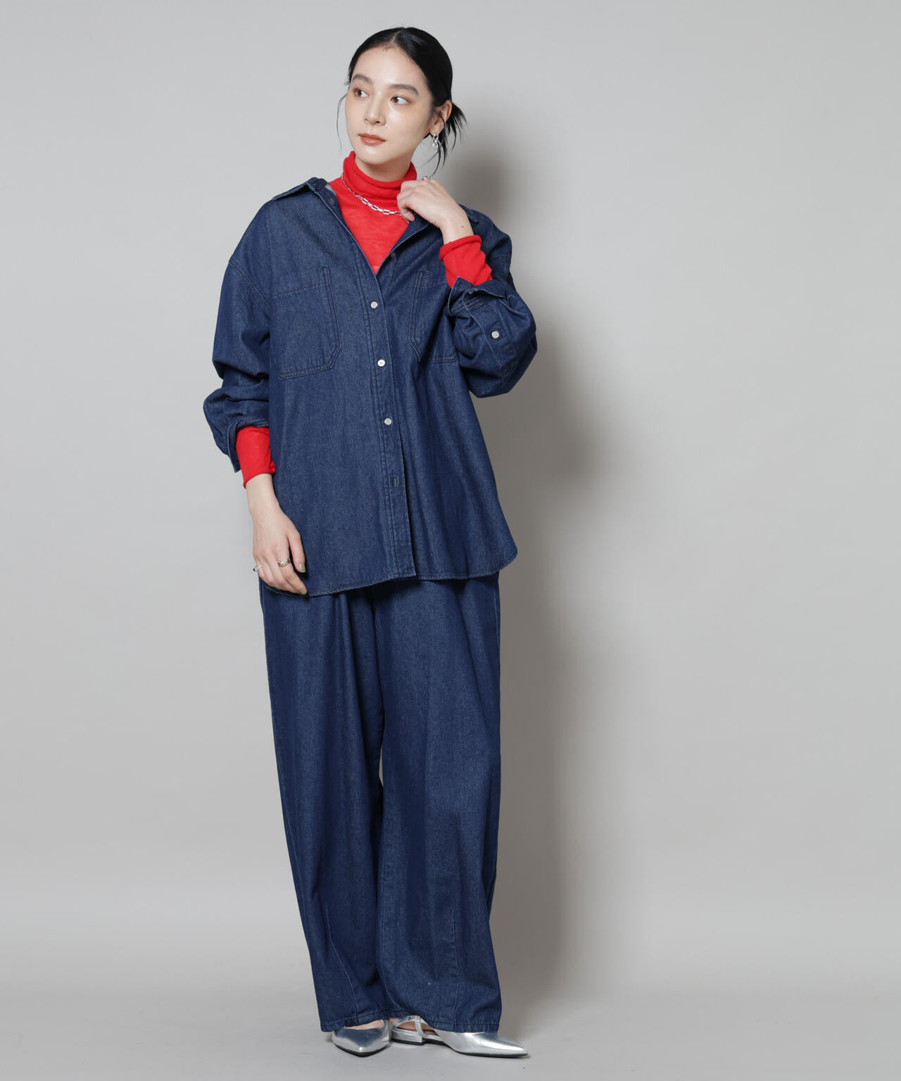 スイビウールタートルネックニットプルオーバー