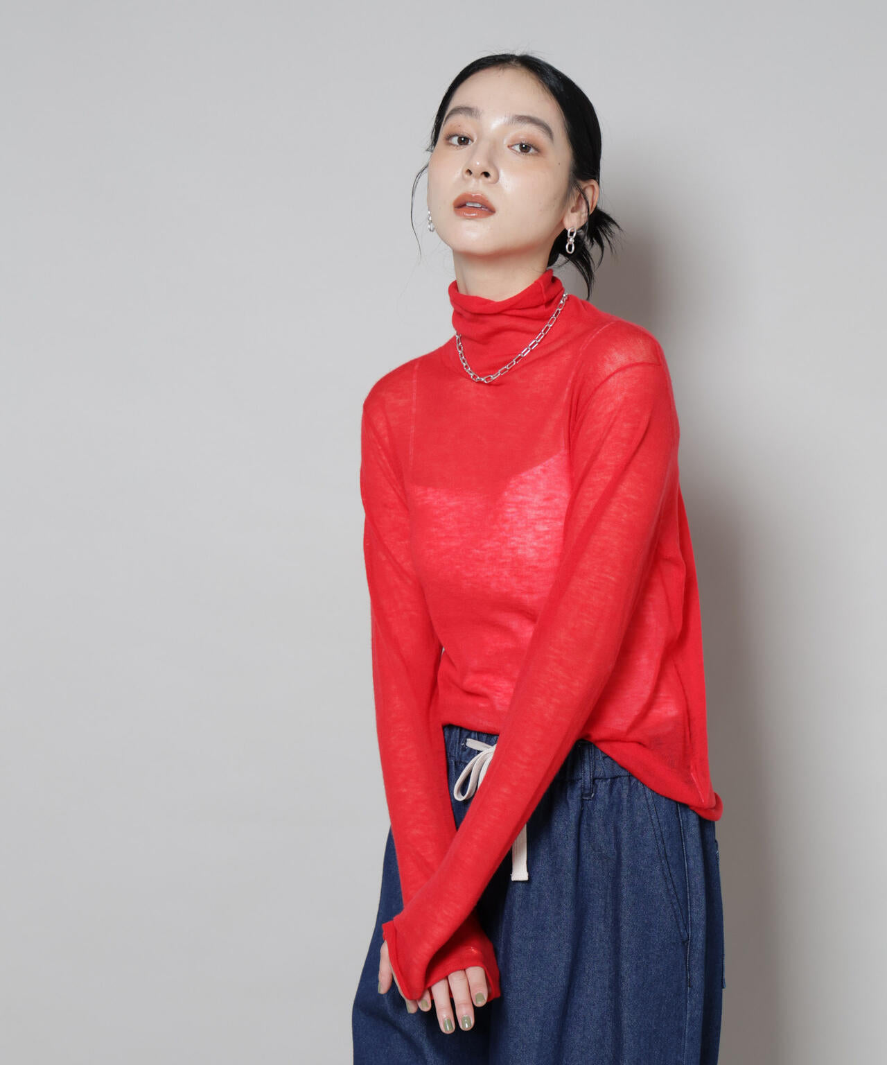 スイビウールタートルネックニットプルオーバー