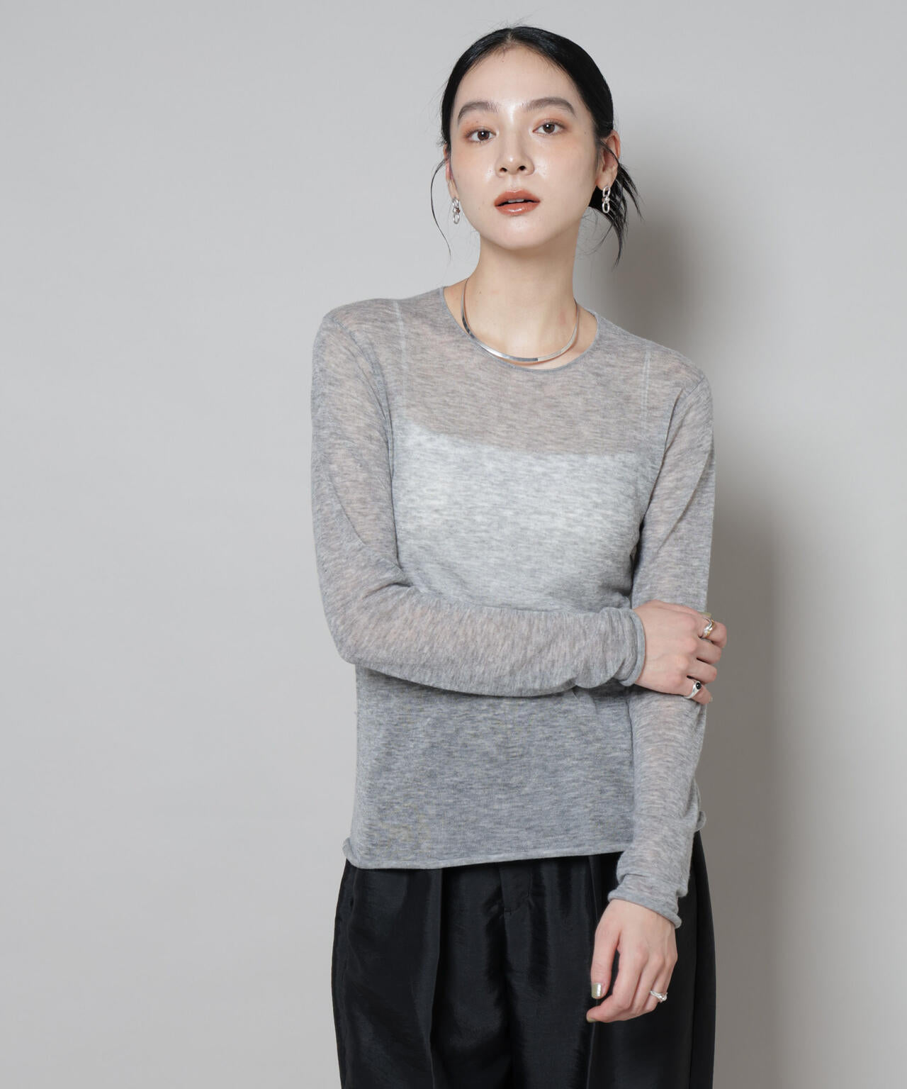 スイビウールクルーネックニットプルオーバー