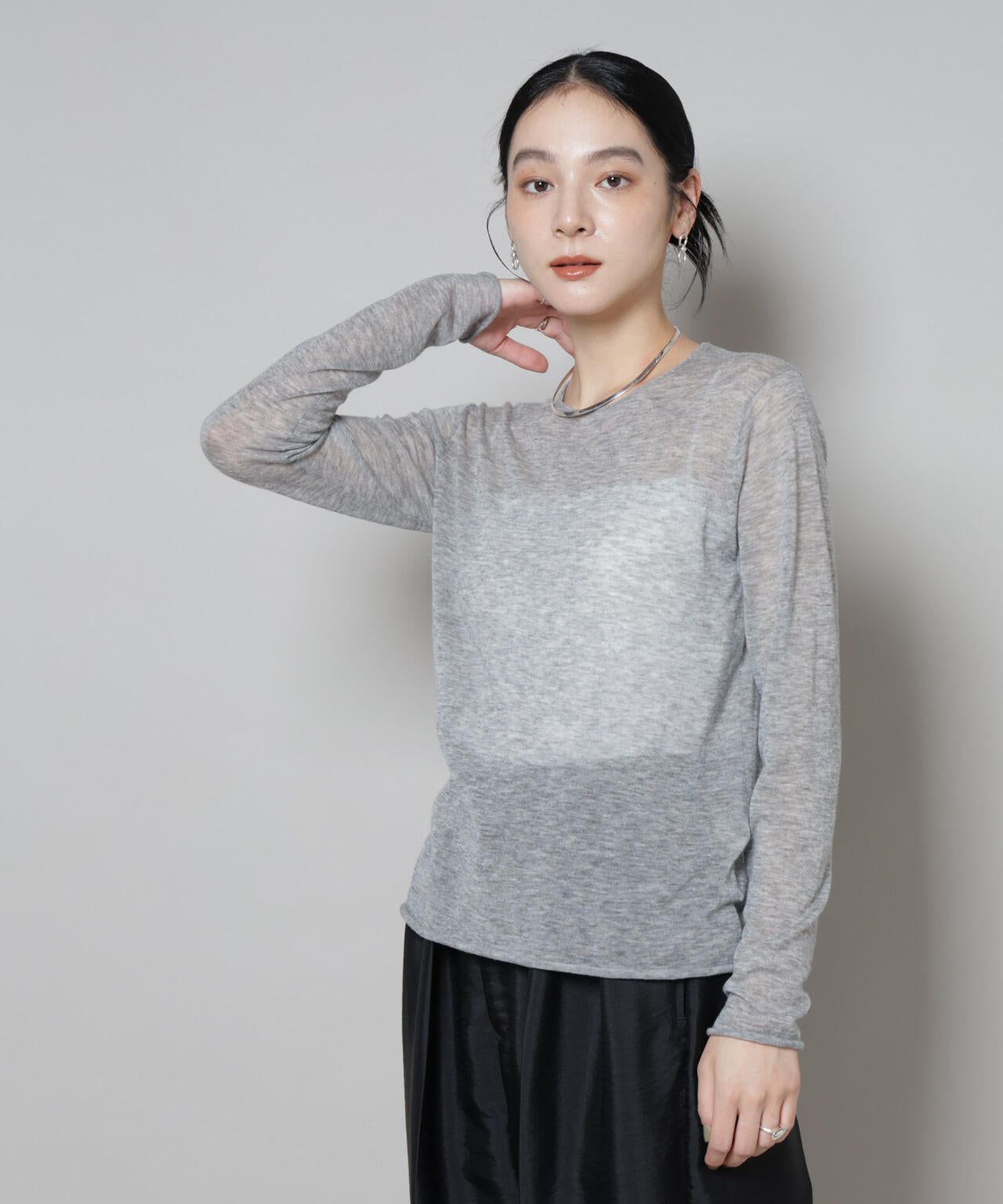 スイビウールクルーネックニットプルオーバー