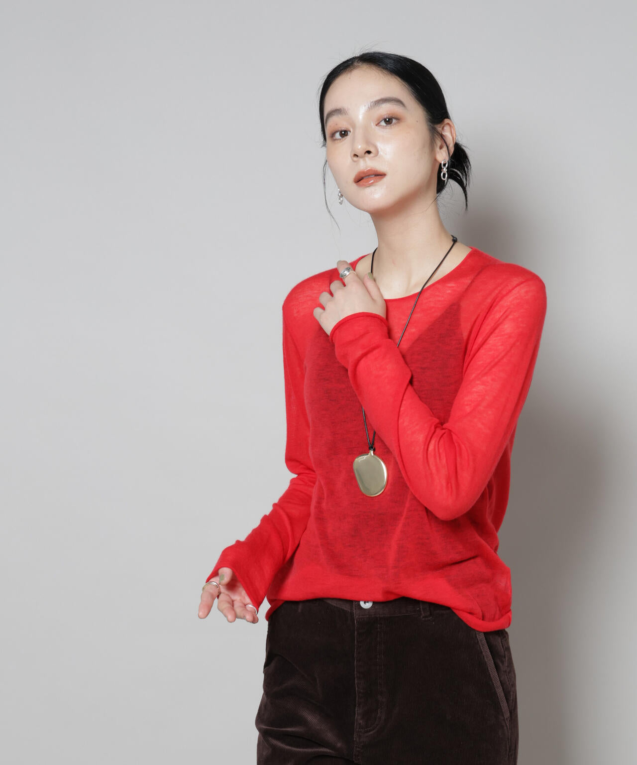 スイビウールクルーネックニットプルオーバー