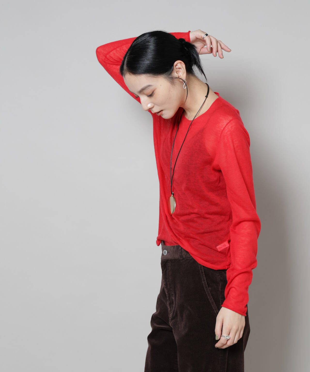 スイビウールクルーネックニットプルオーバー