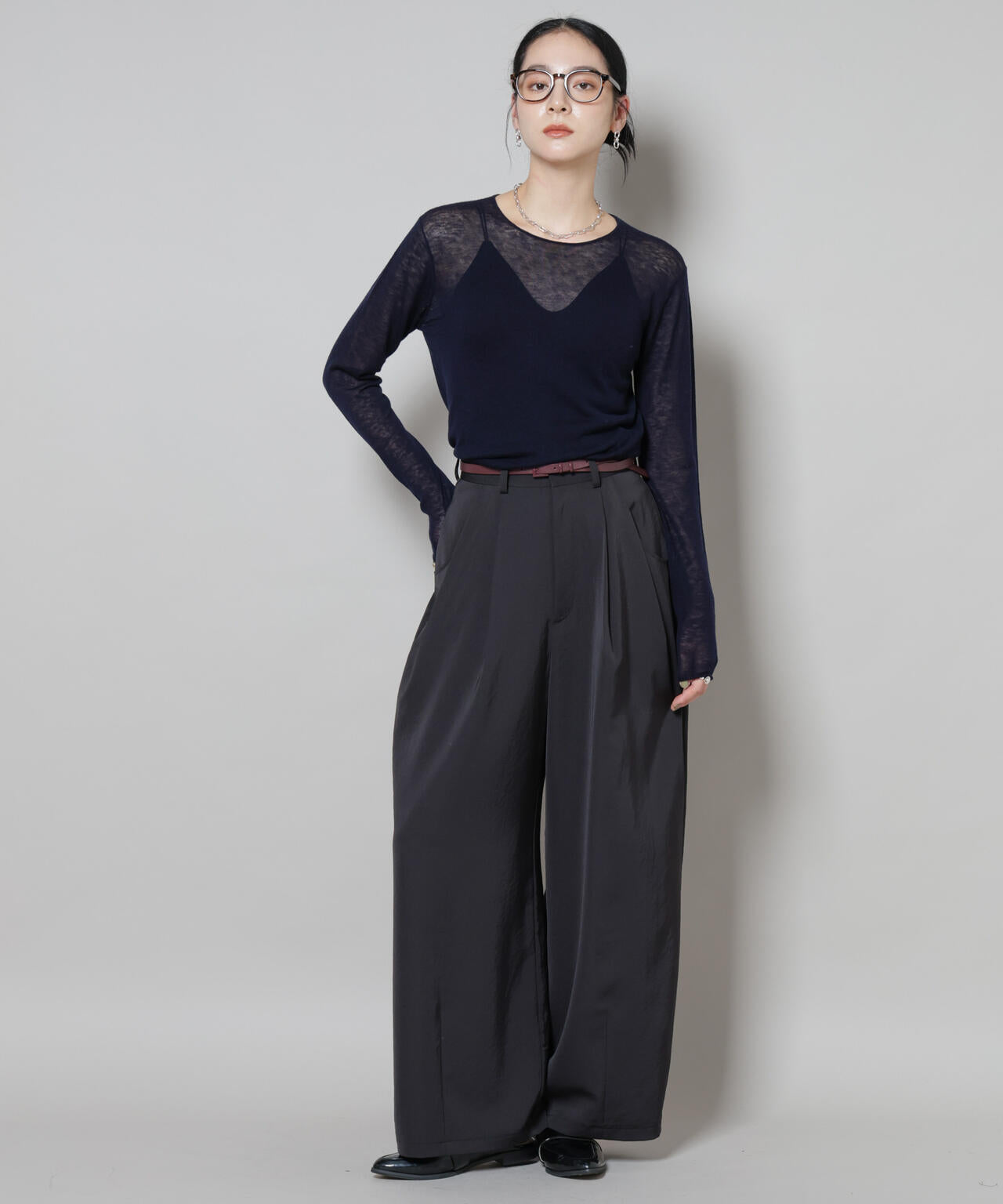 スイビウールクルーネックニットプルオーバー