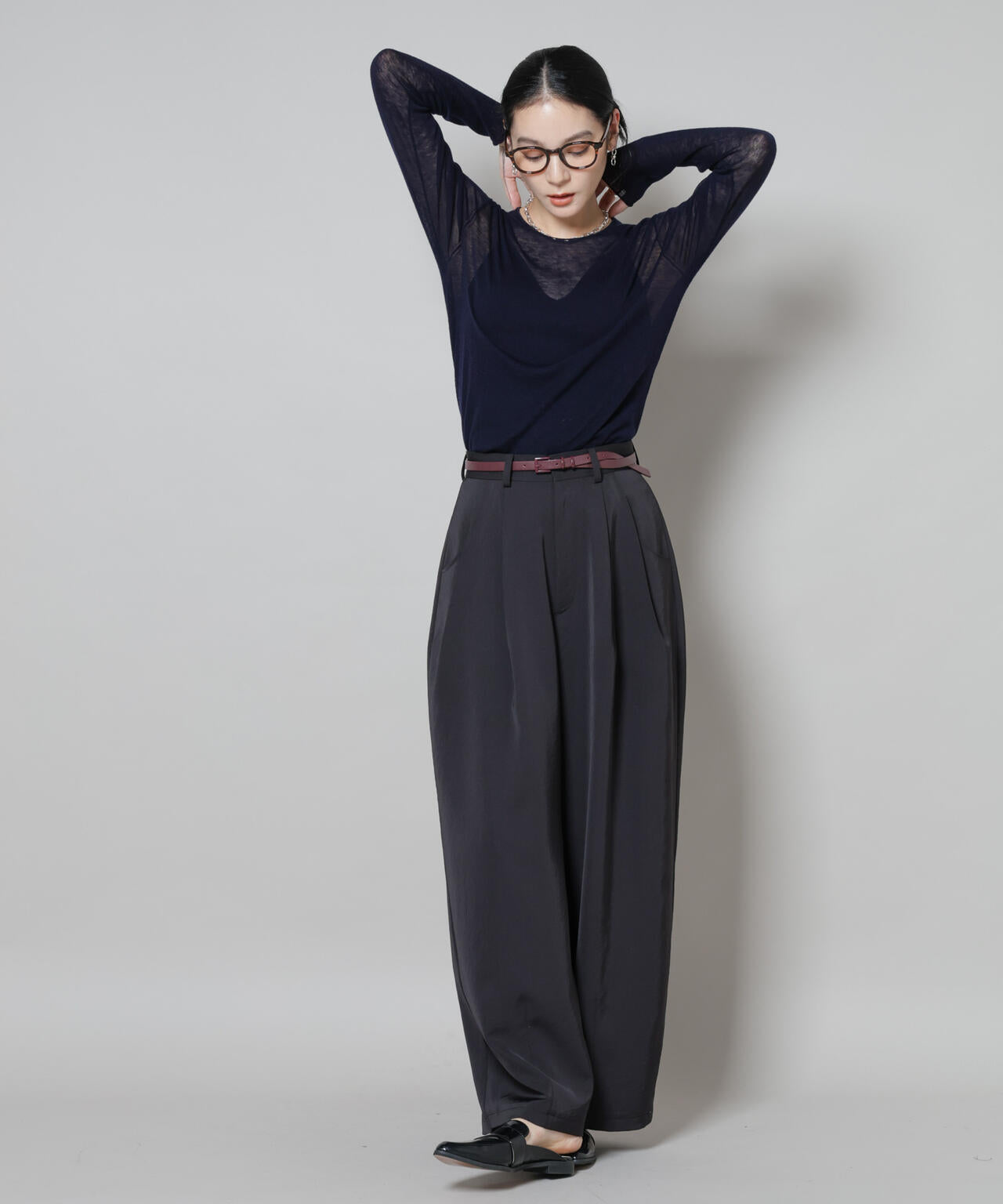 スイビウールクルーネックニットプルオーバー