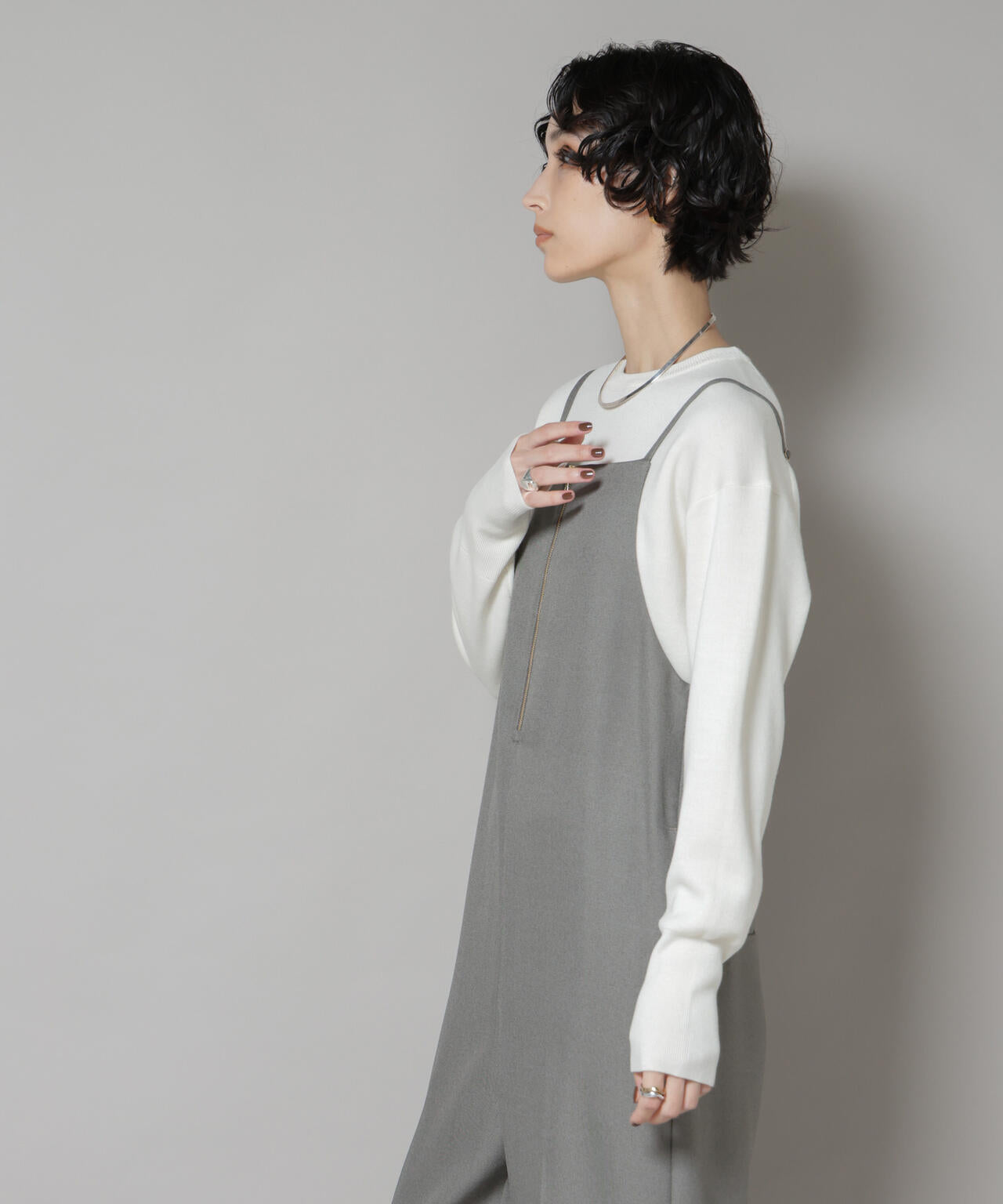 毛玉レスニットスムースクルーネックプルオーバー