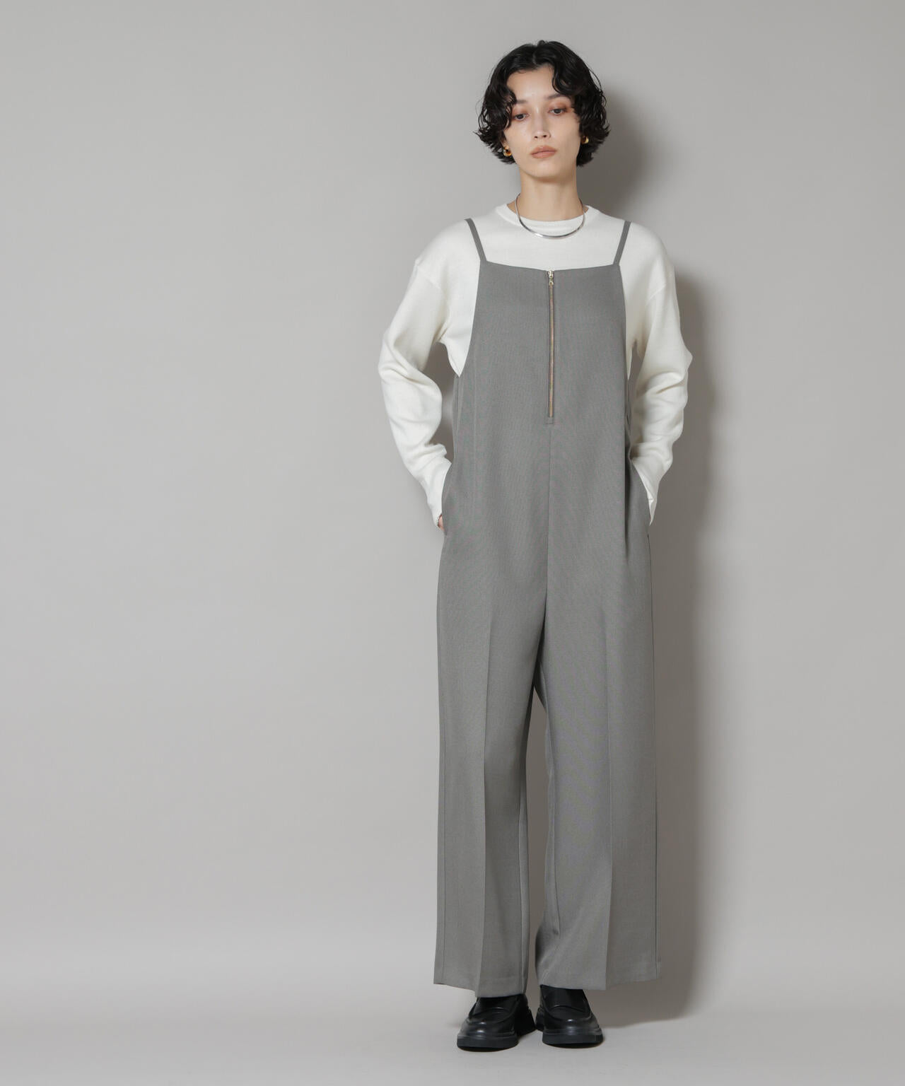 毛玉レスニットスムースクルーネックプルオーバー