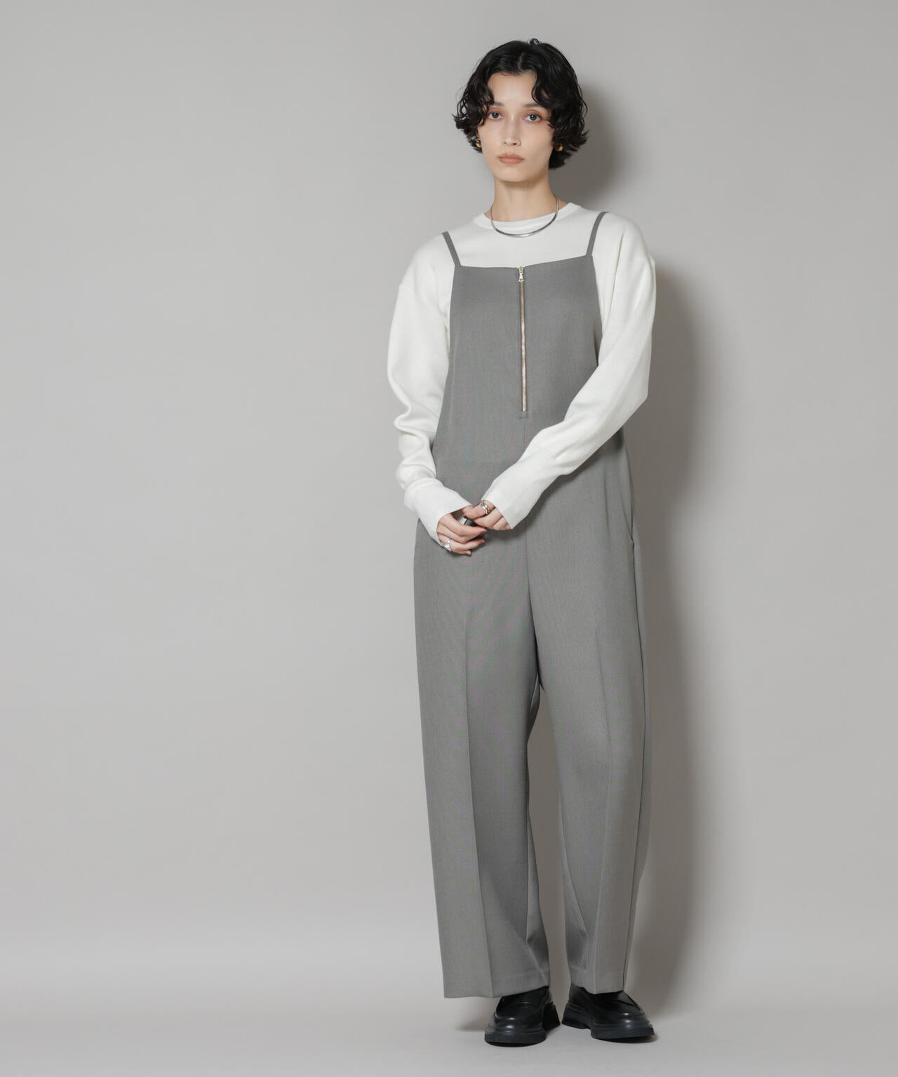 毛玉レスニットスムースクルーネックプルオーバー