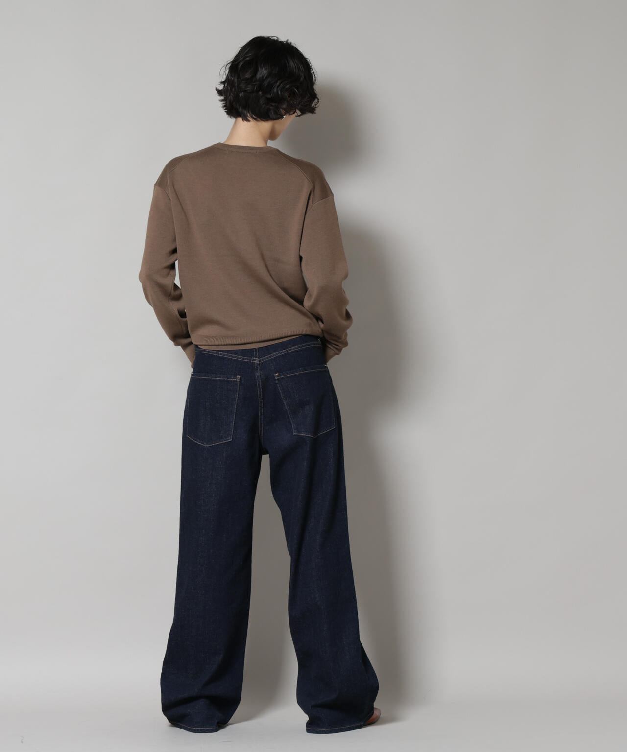 毛玉レスニットスムースクルーネックプルオーバー