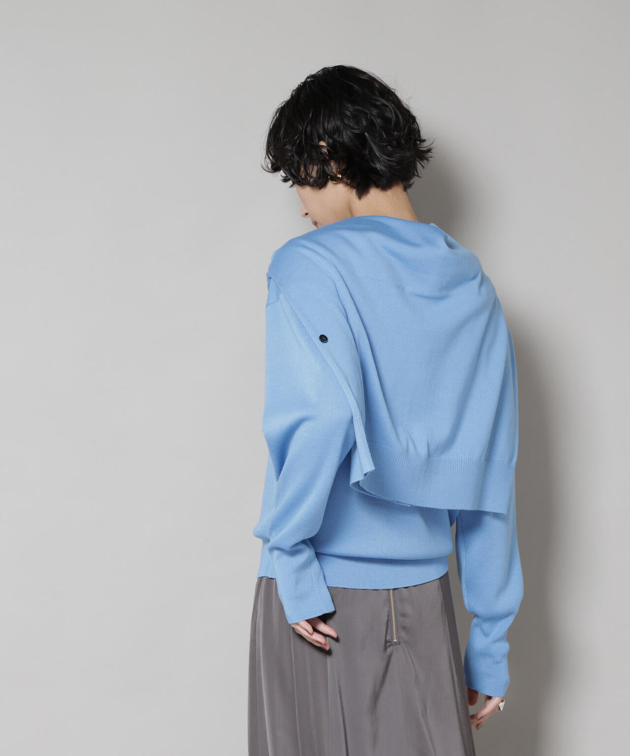 毛玉レスニットスムースクルーネックプルオーバー