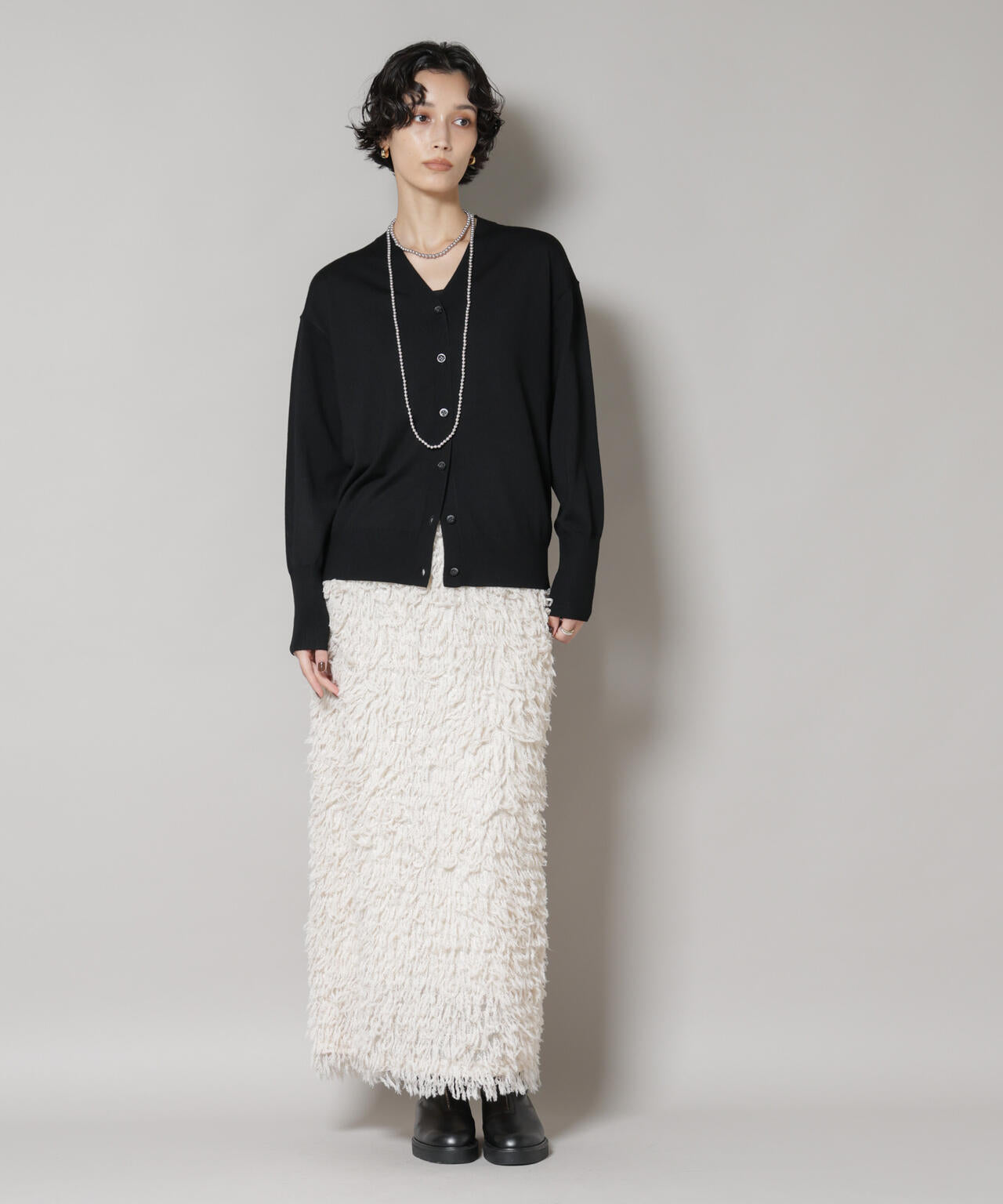 毛玉レスニット2wayカシュクールカーディガン