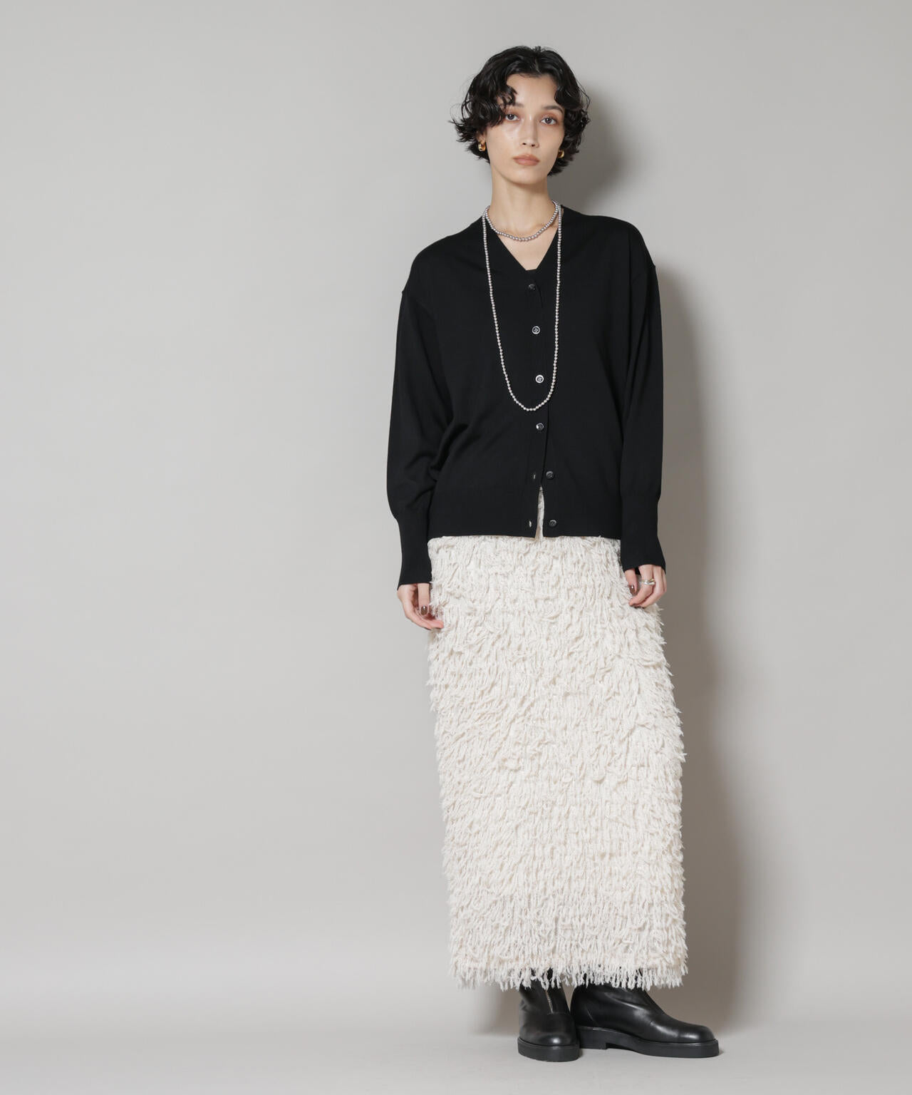 毛玉レスニット2wayカシュクールカーディガン