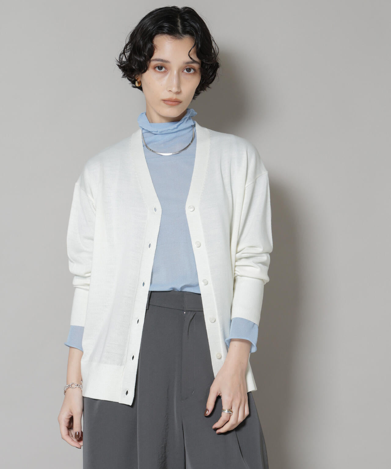 毛玉レスニット2wayカシュクールカーディガン | NANO universe（ナノ