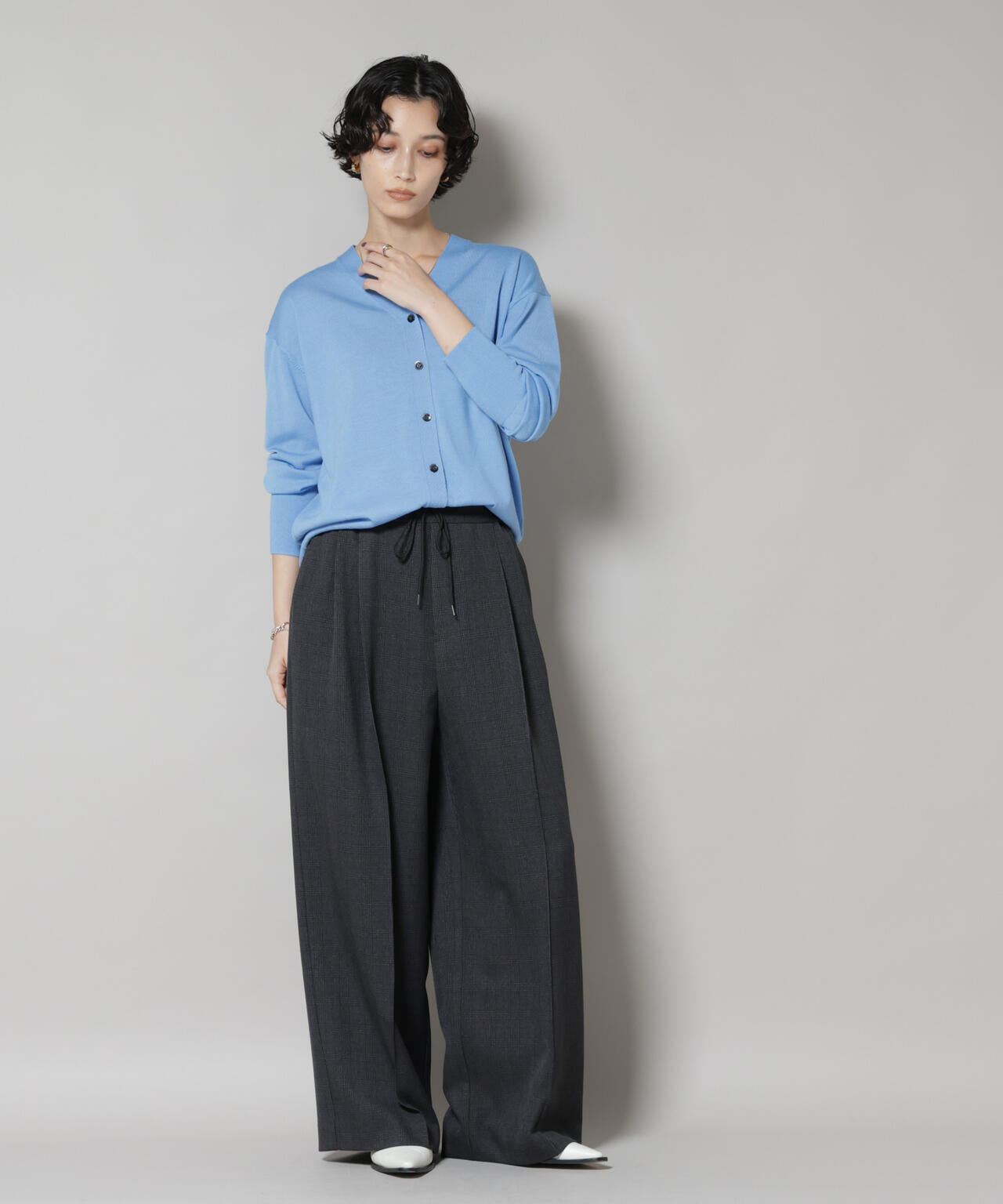 毛玉レスニット2wayカシュクールカーディガン