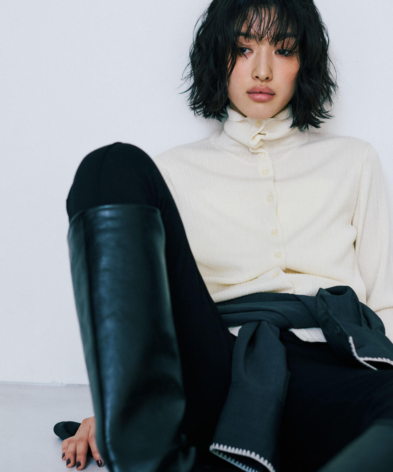 毛玉レスニット3wayリブタートルトップス | NANO universe（ナノ