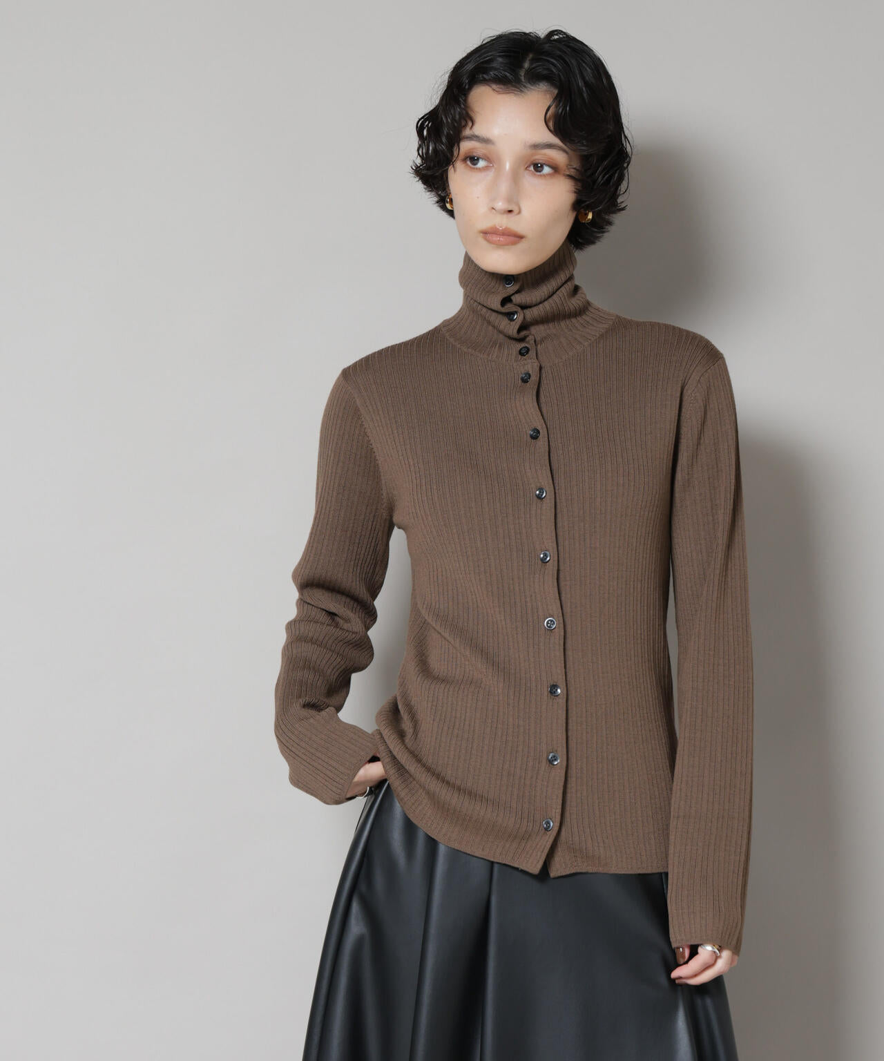 毛玉レスニット3wayリブタートルトップス | NANO universe（ナノ