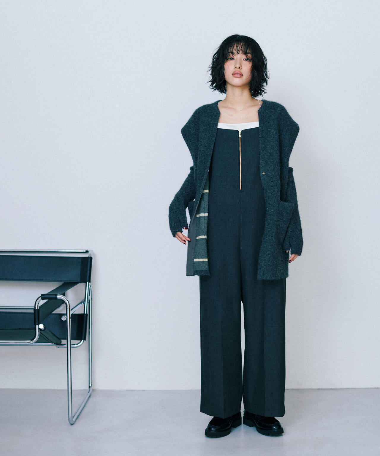 ウォッシャブルフォックスリバーニットジレ | NANO universe（ナノ