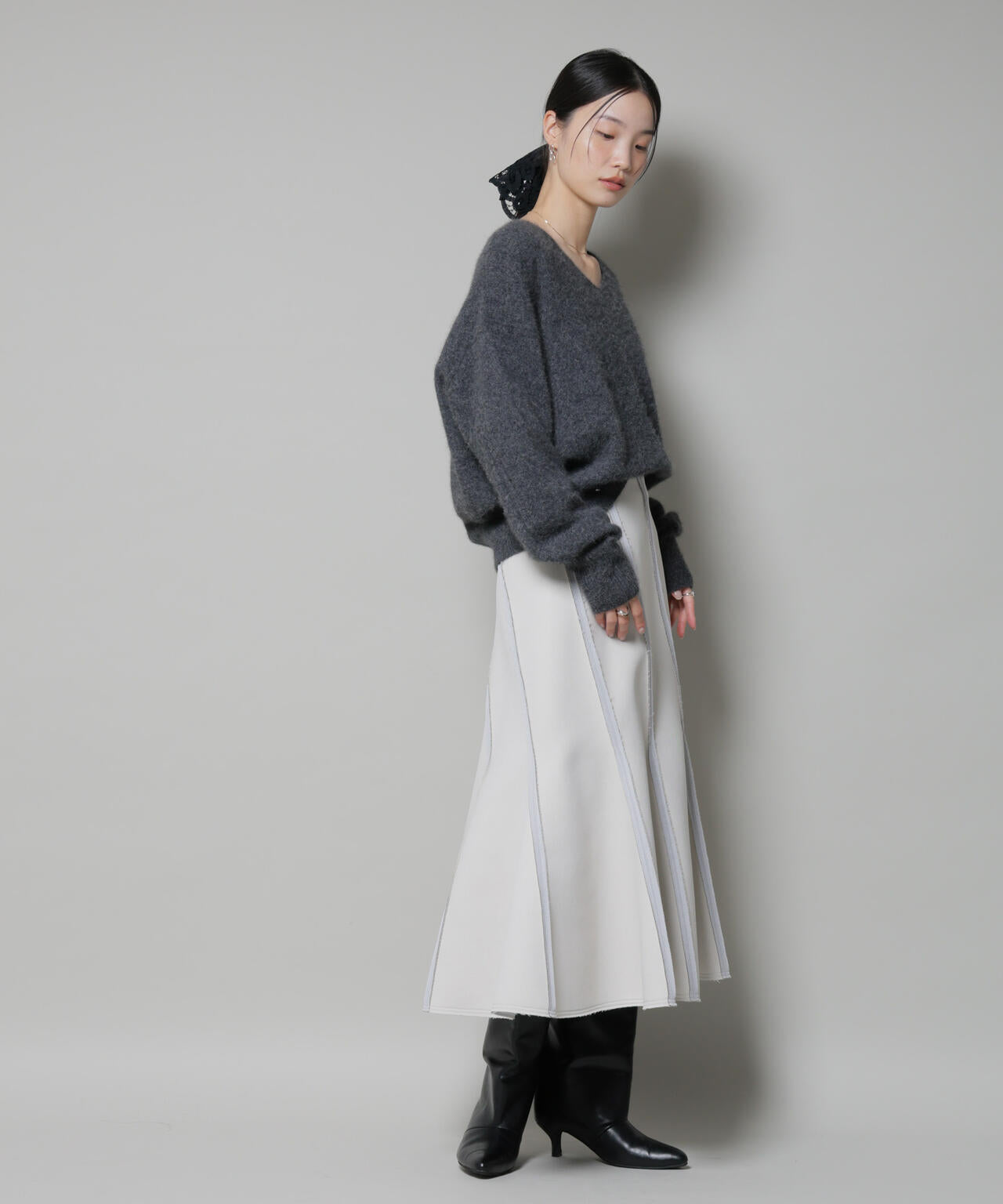 ウォッシャブルフォックスVネックニットプルオーバー | NANO universe