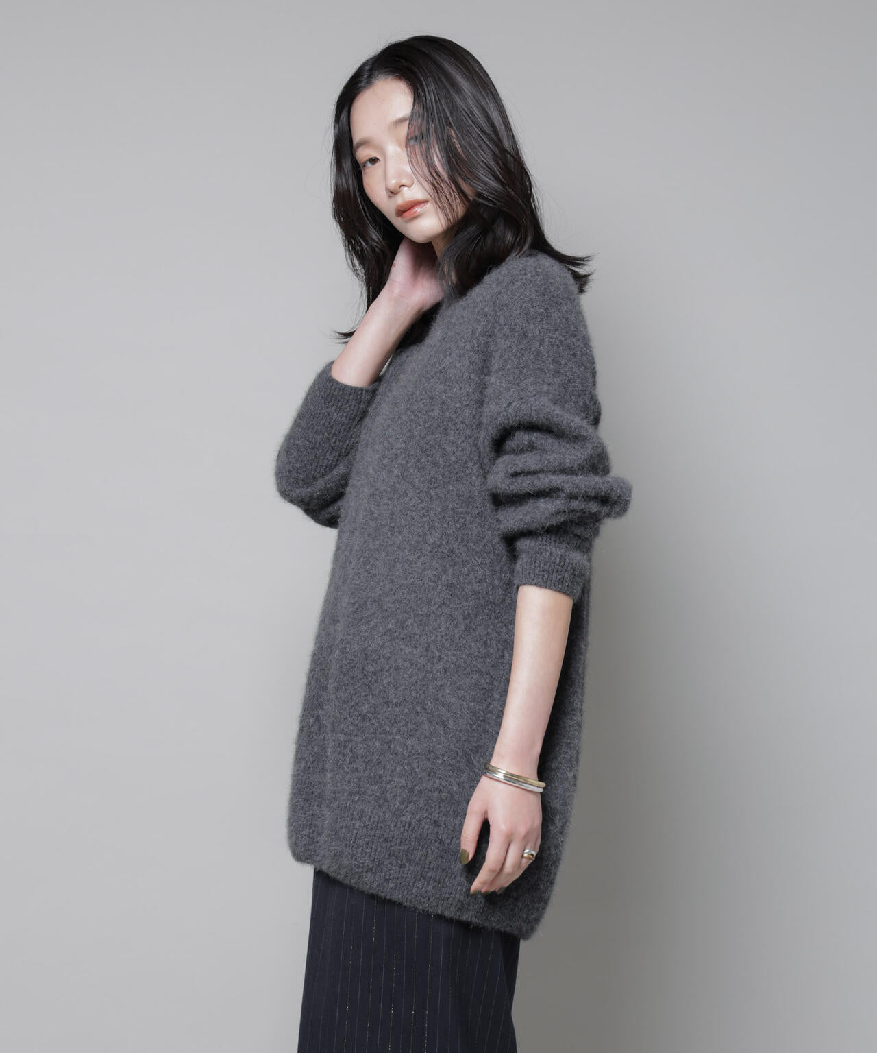 ウォッシャブルフォックスクルーワイドニットプルオーバー | NANO