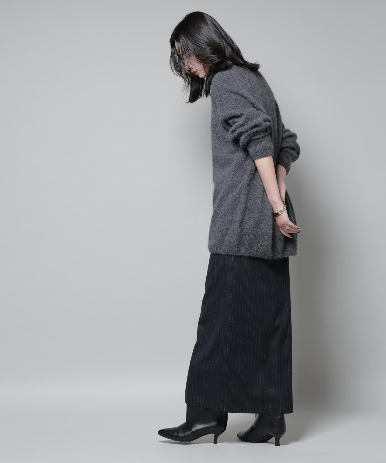 ウォッシャブルフォックスクルーワイドニットプルオーバー