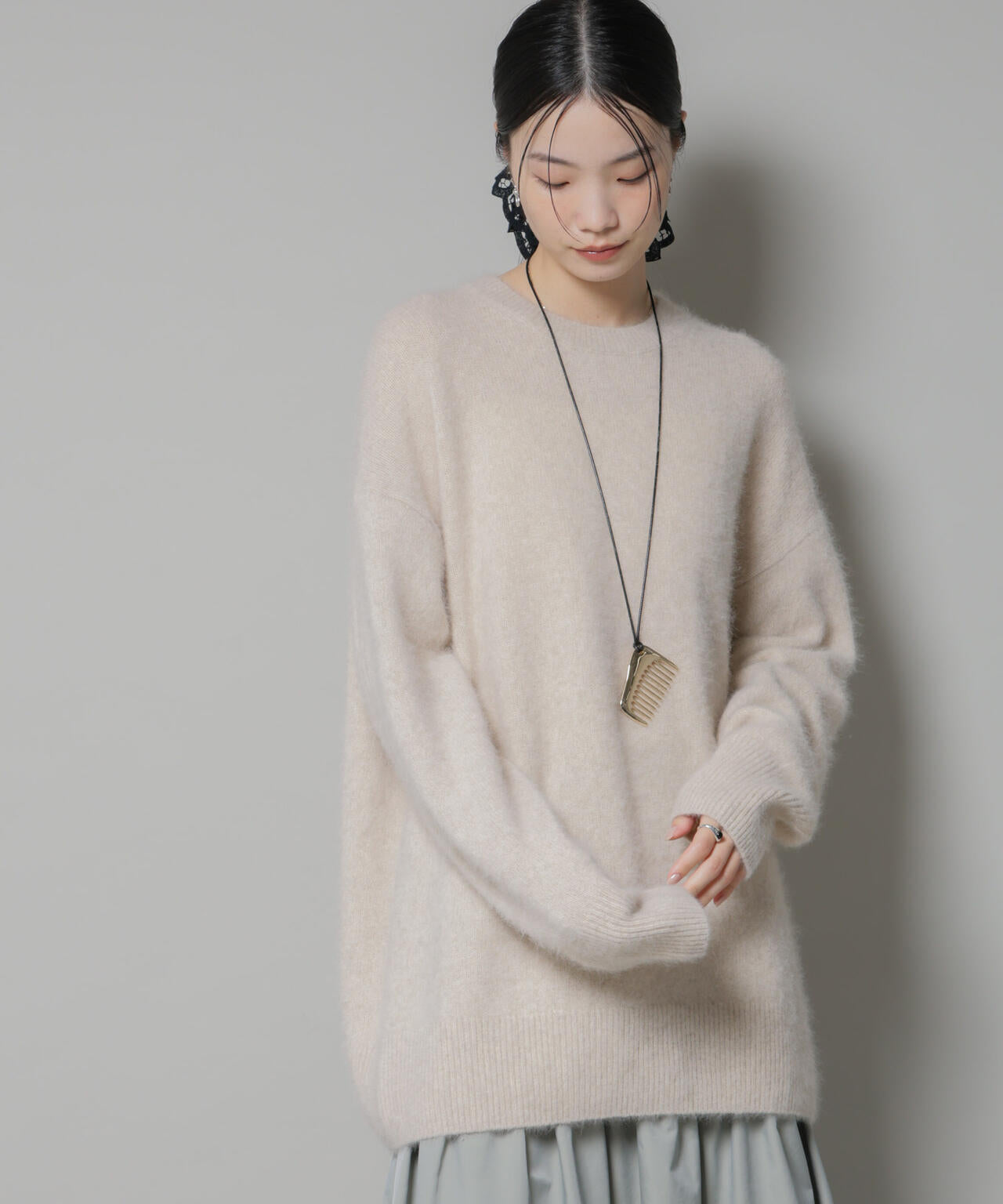 nagonstans ウォッシャブルニットボックスプルオーバー 24SS nagonstans ウォッシャブルニットボックスプルオーバー 24SS