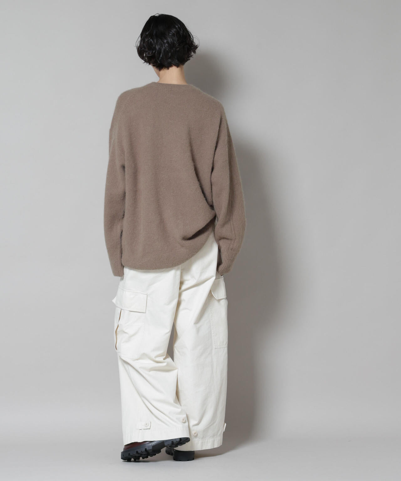 ウォッシャブルフォックスクルーワイドニットプルオーバー