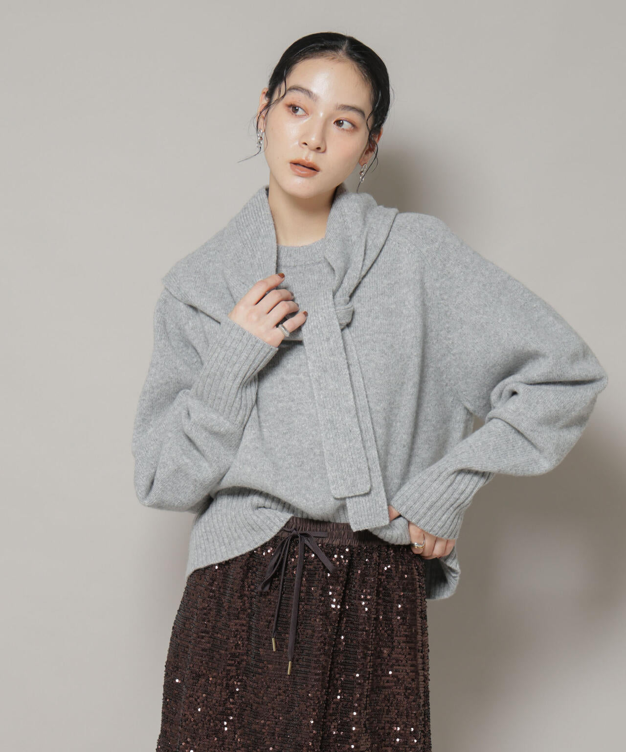 Naptime.ニットプルオーバー GRAY naptimeニットプルオーバーGRAY ナップタイム naptime. Nissy 西島隆弘