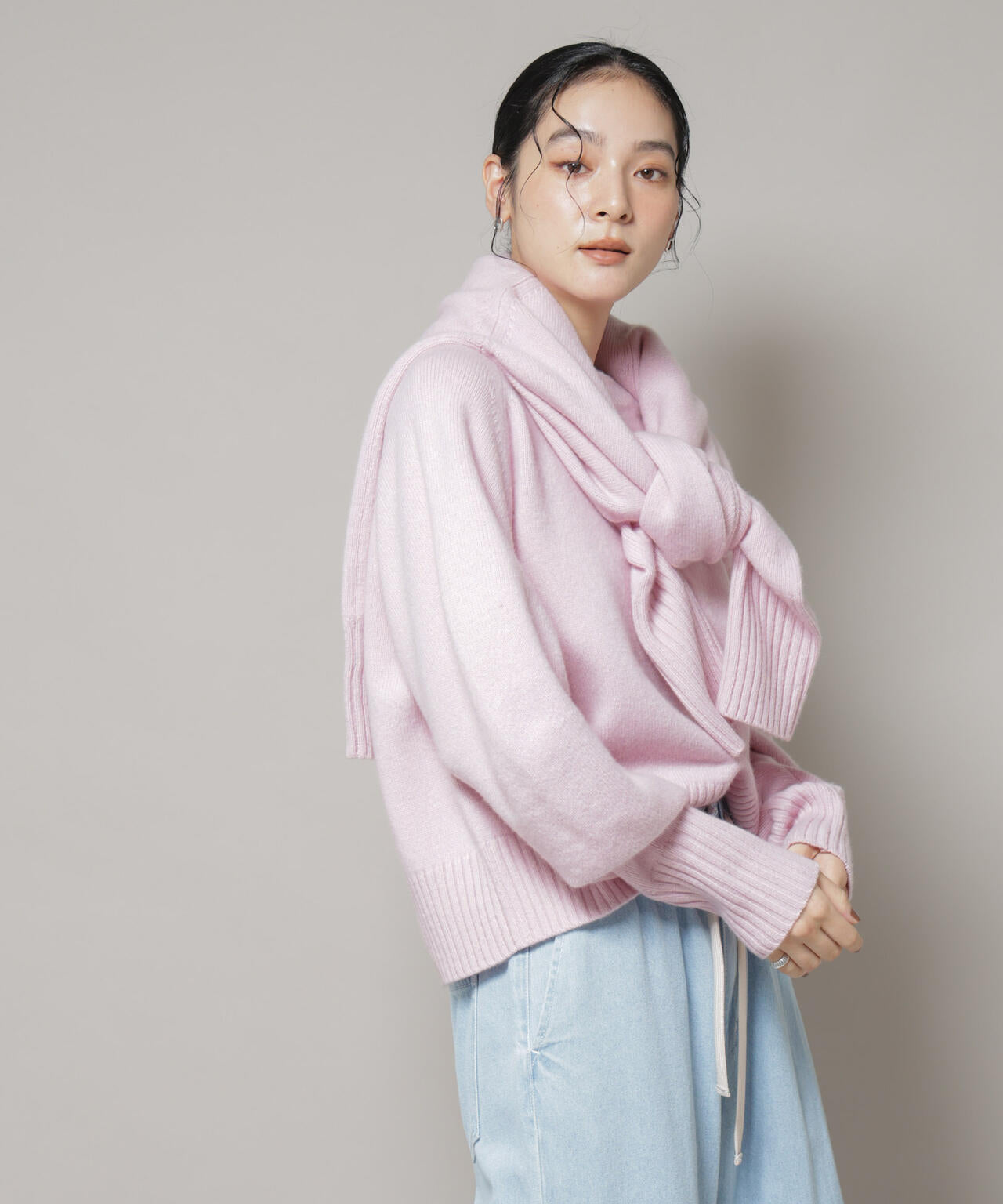 AQUAウールカシミヤクルーネックニットプルオーバー | NANO universe