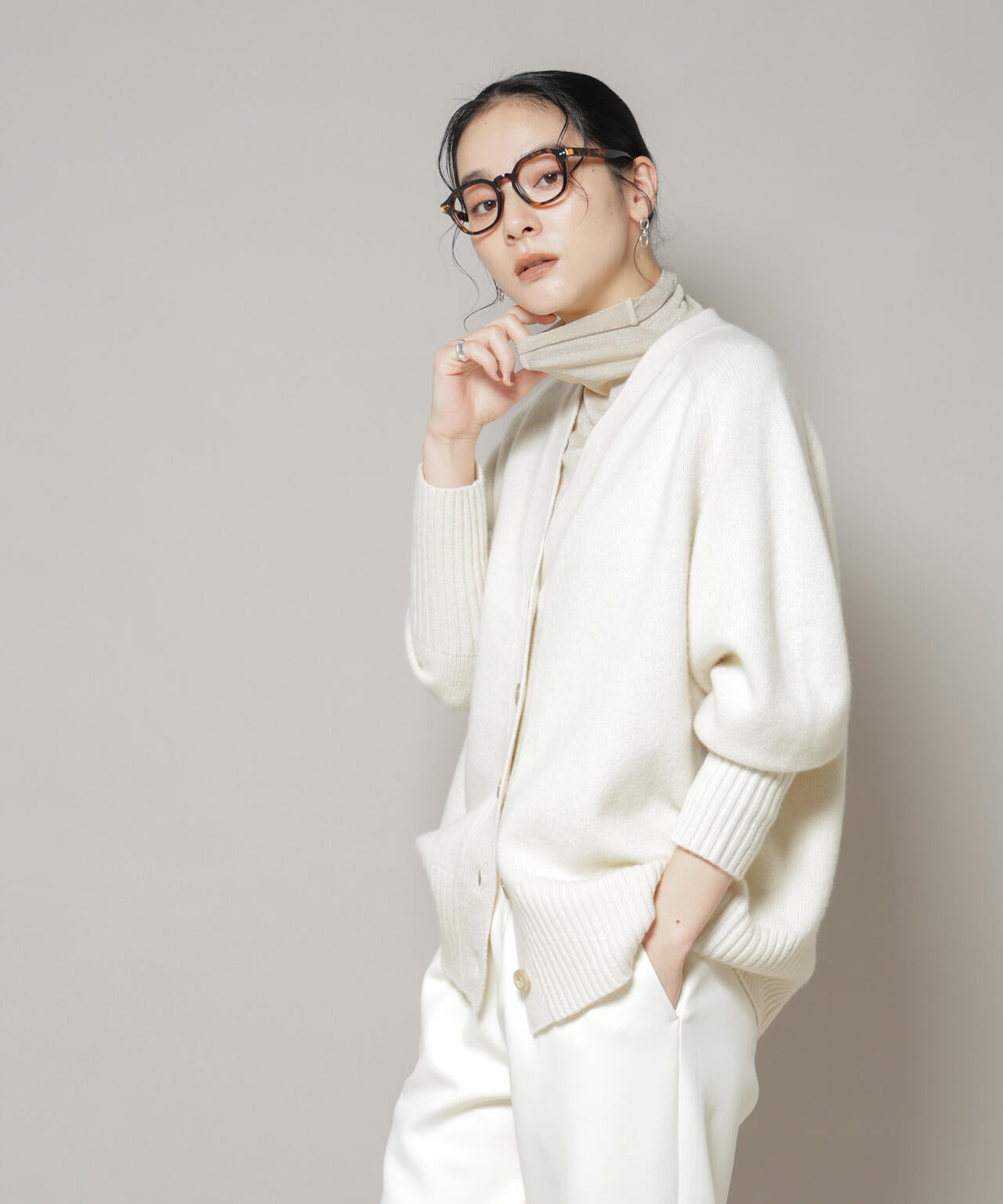 AQUAウールカシミヤVネックカーディガン | NANO universe（ナノ