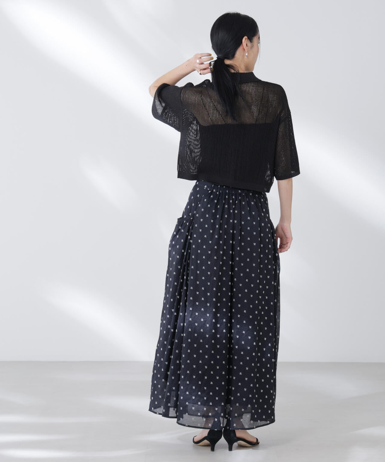 メッシュニットポロカーディガン