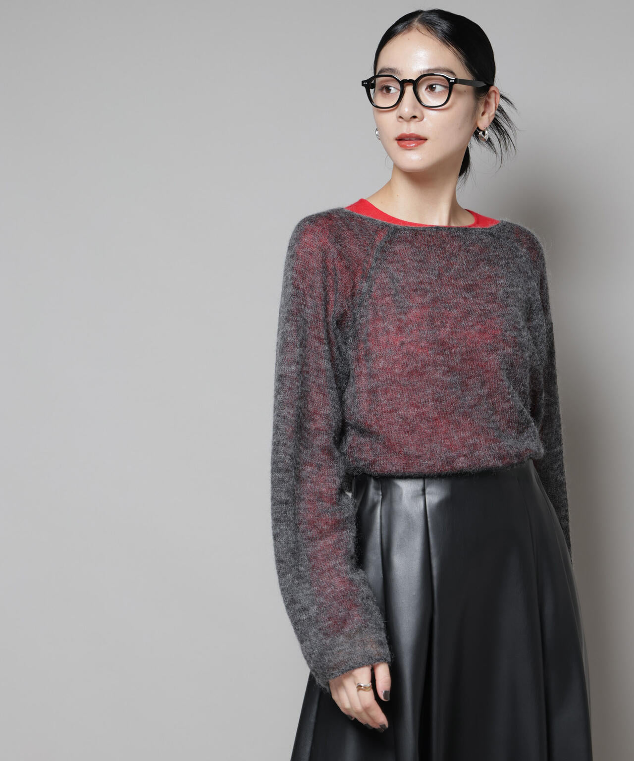 モヘヤ混天竺シアーニット