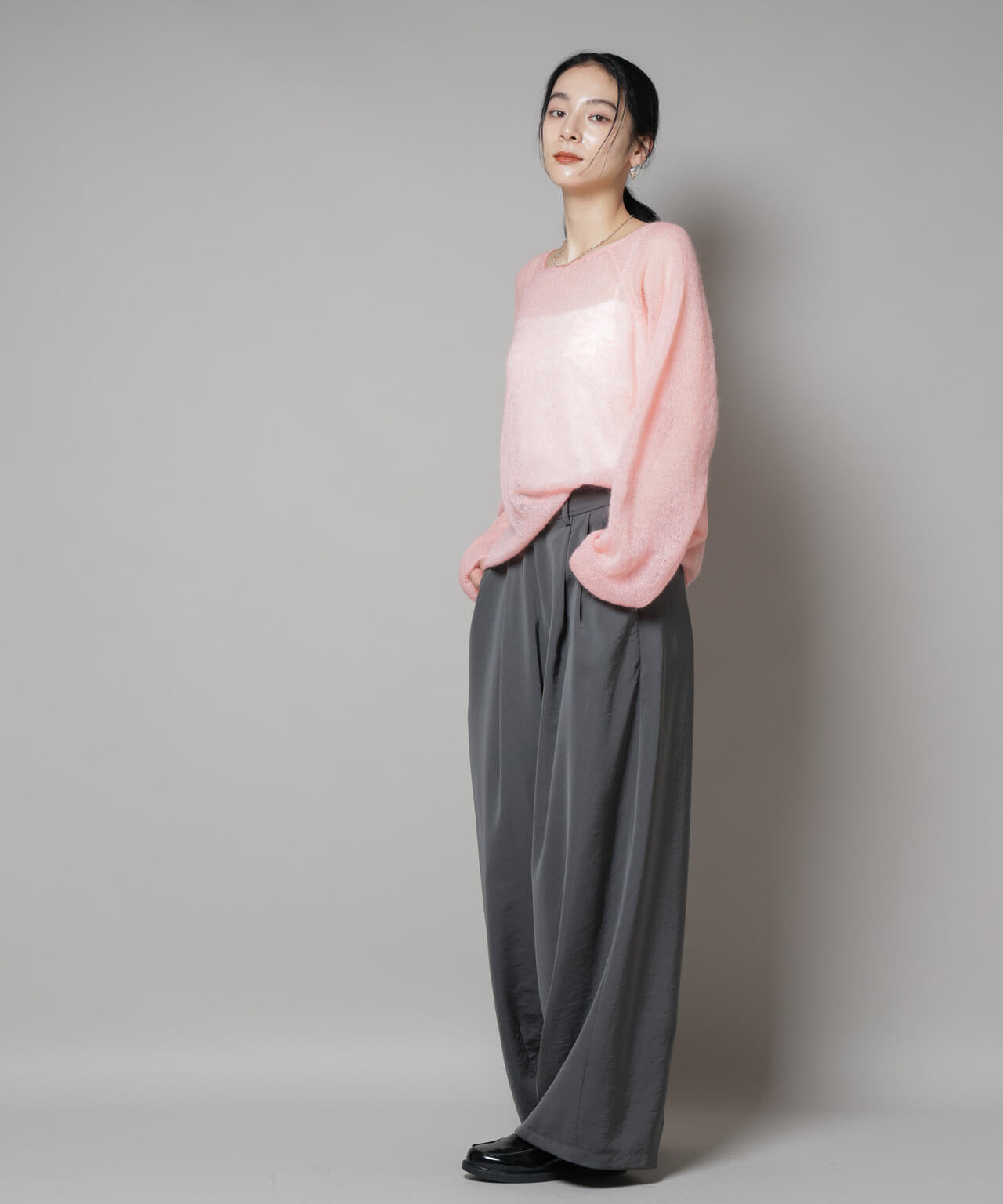 モヘヤ混天竺シアーニット